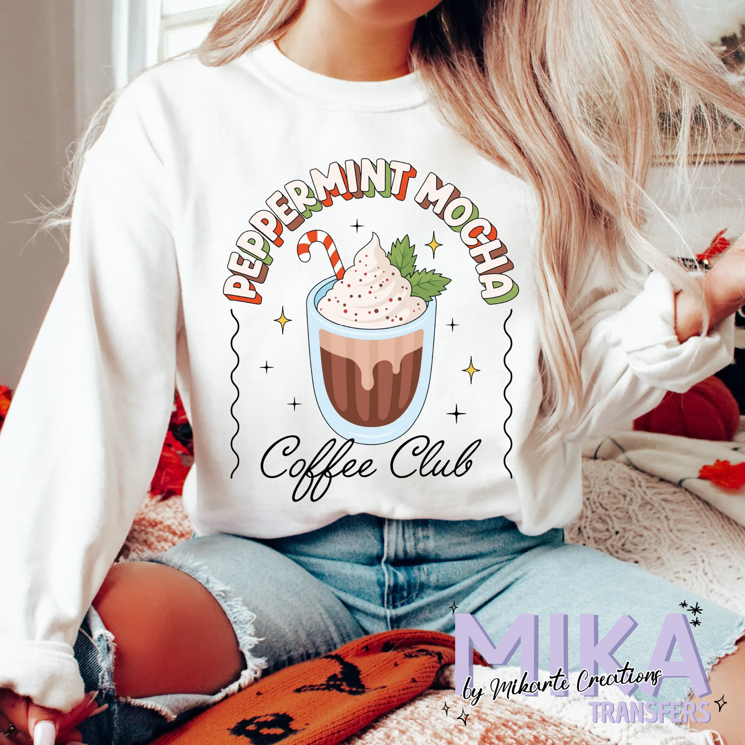 Peppermint Mocha Coffee Club | DTF Transfer