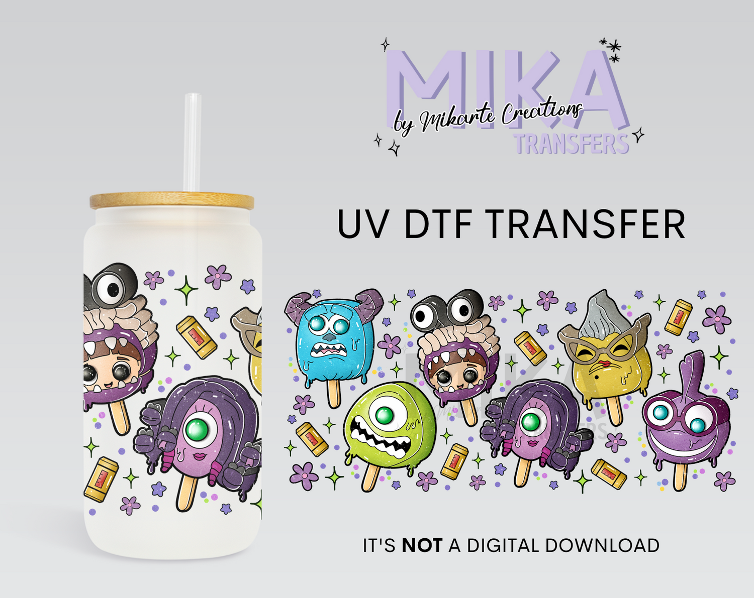 Cute Monsters Popsicle | UV DTF Wrap