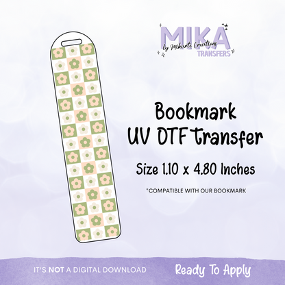 Retro Flower Checkered | Bookmark UV DTF