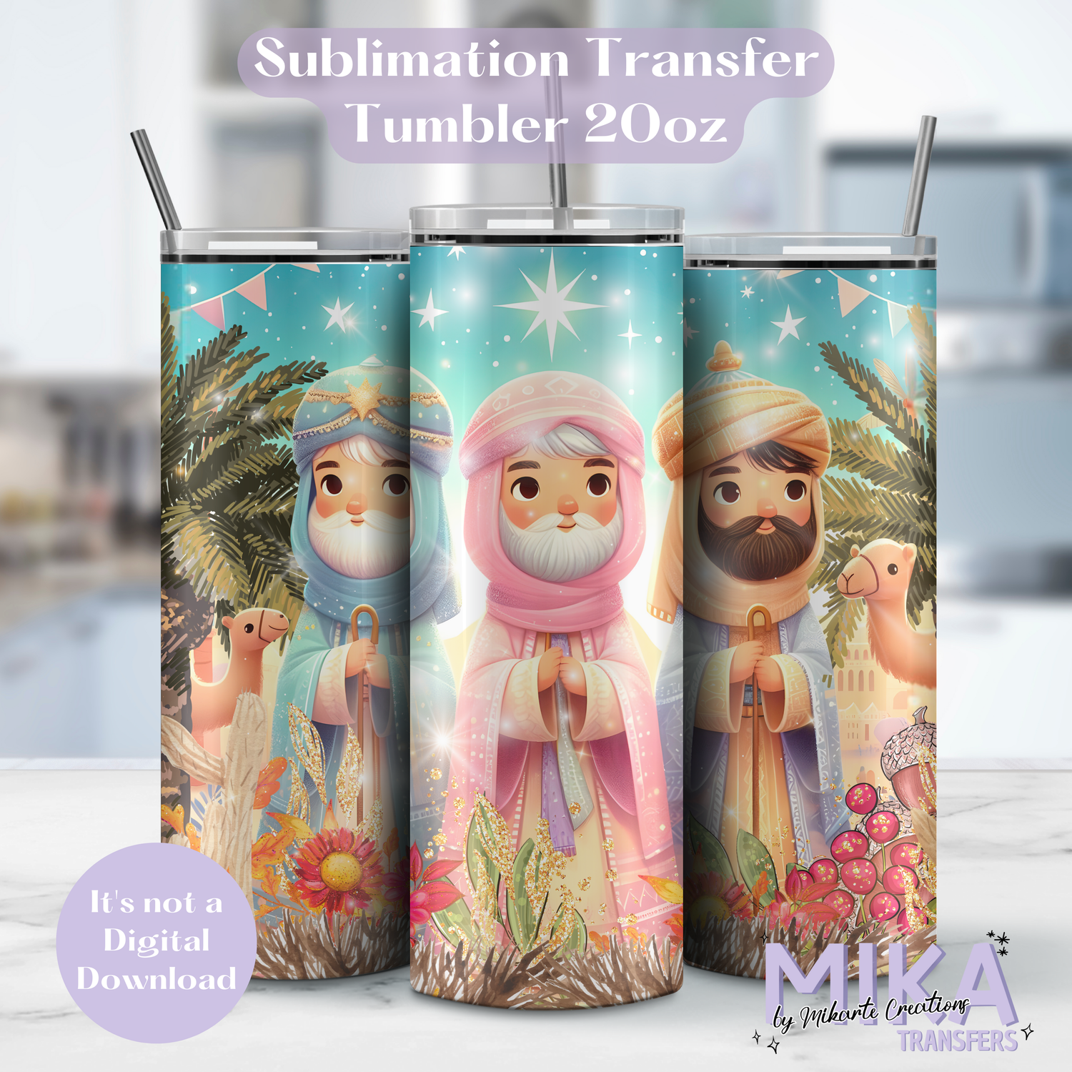Los 3 Reyes Magos | Tumbler Sublimation Transfer