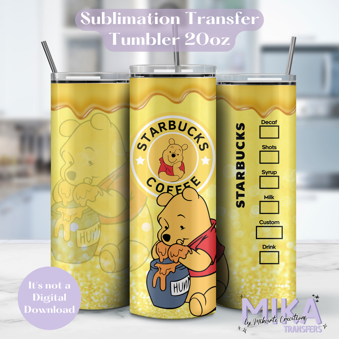 Cute Bear | Tumbler Sublimation Transfer