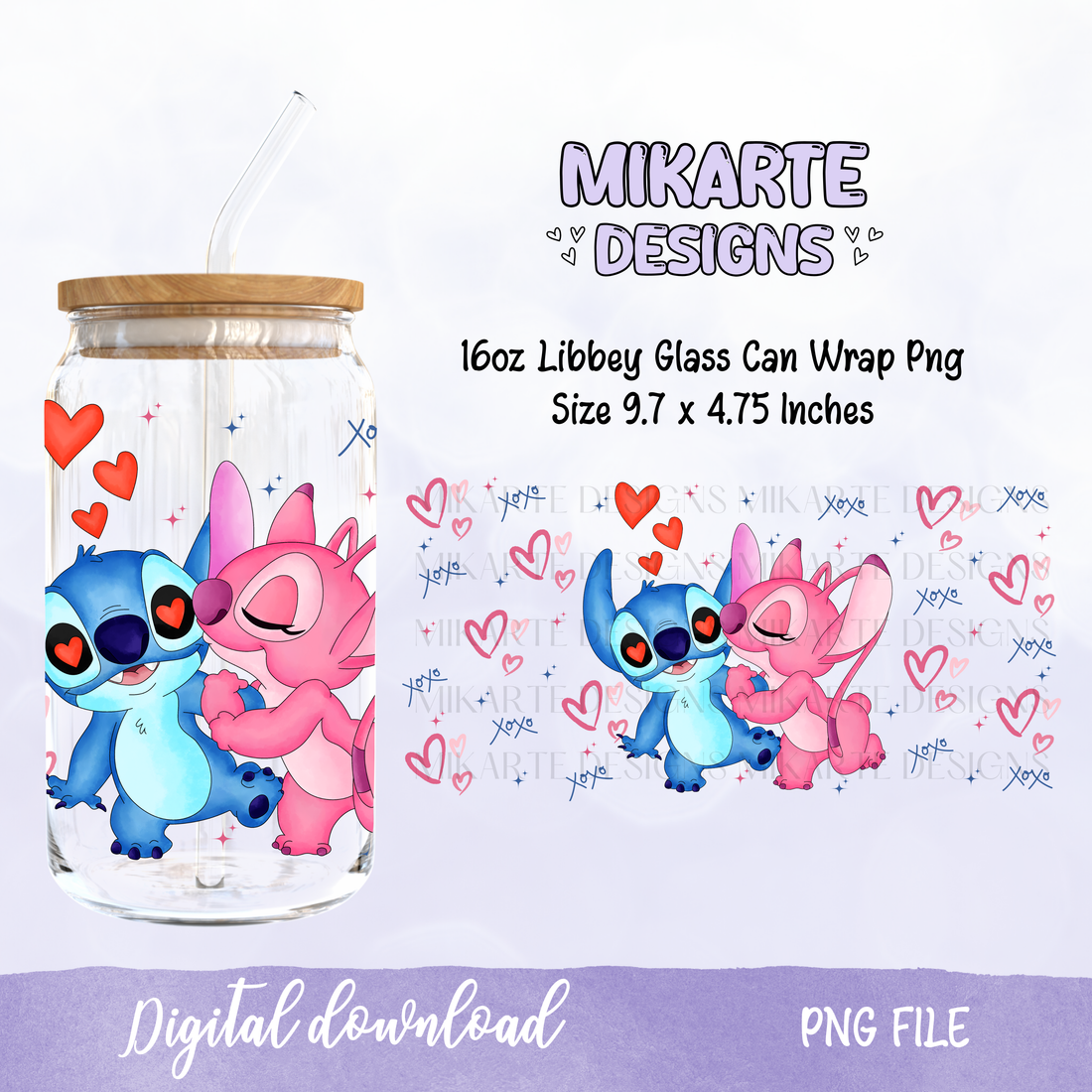 Blue Alien | 16oz Glass Can PNG Digital Design