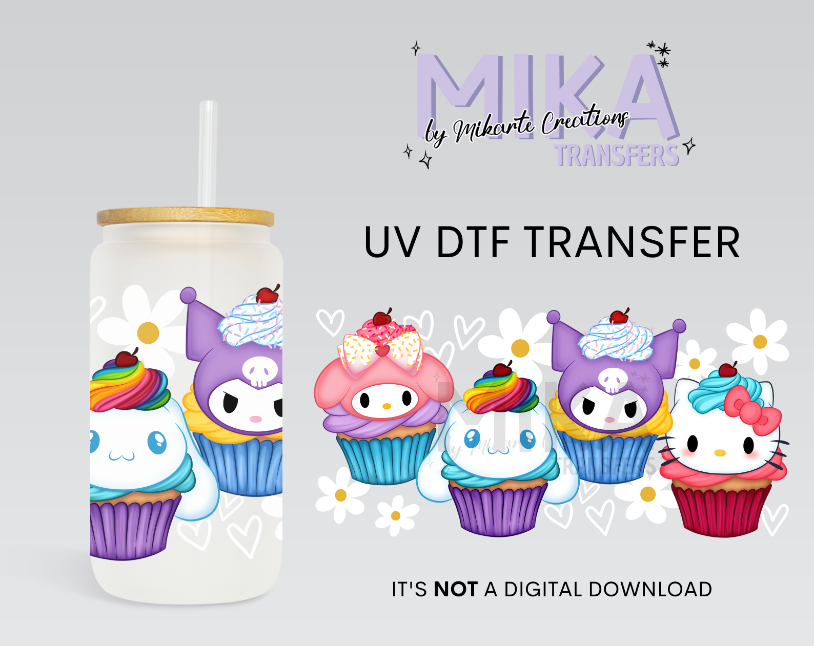 Cute Cupcakes Character | UV DTF Wrap