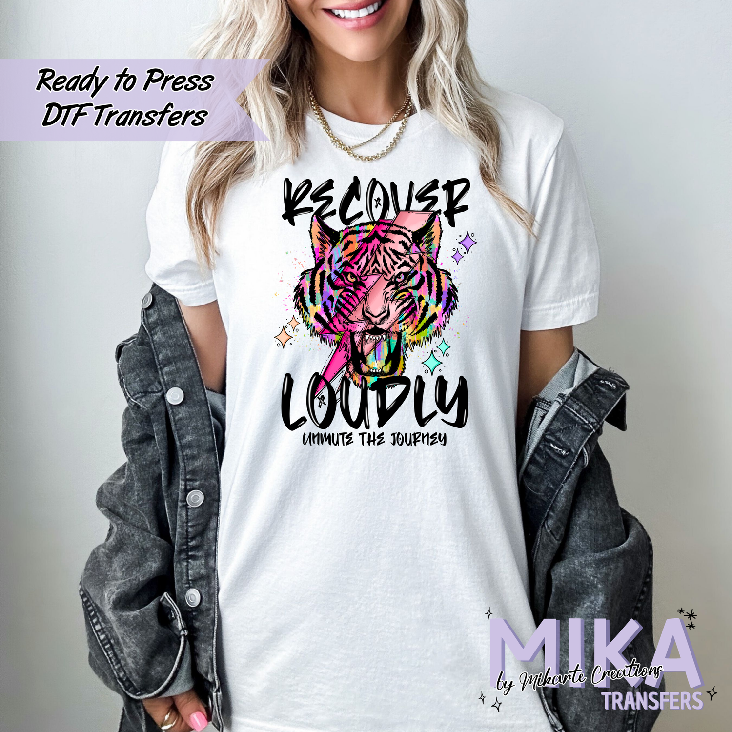 Recover Loudly Blk | DTF transfers