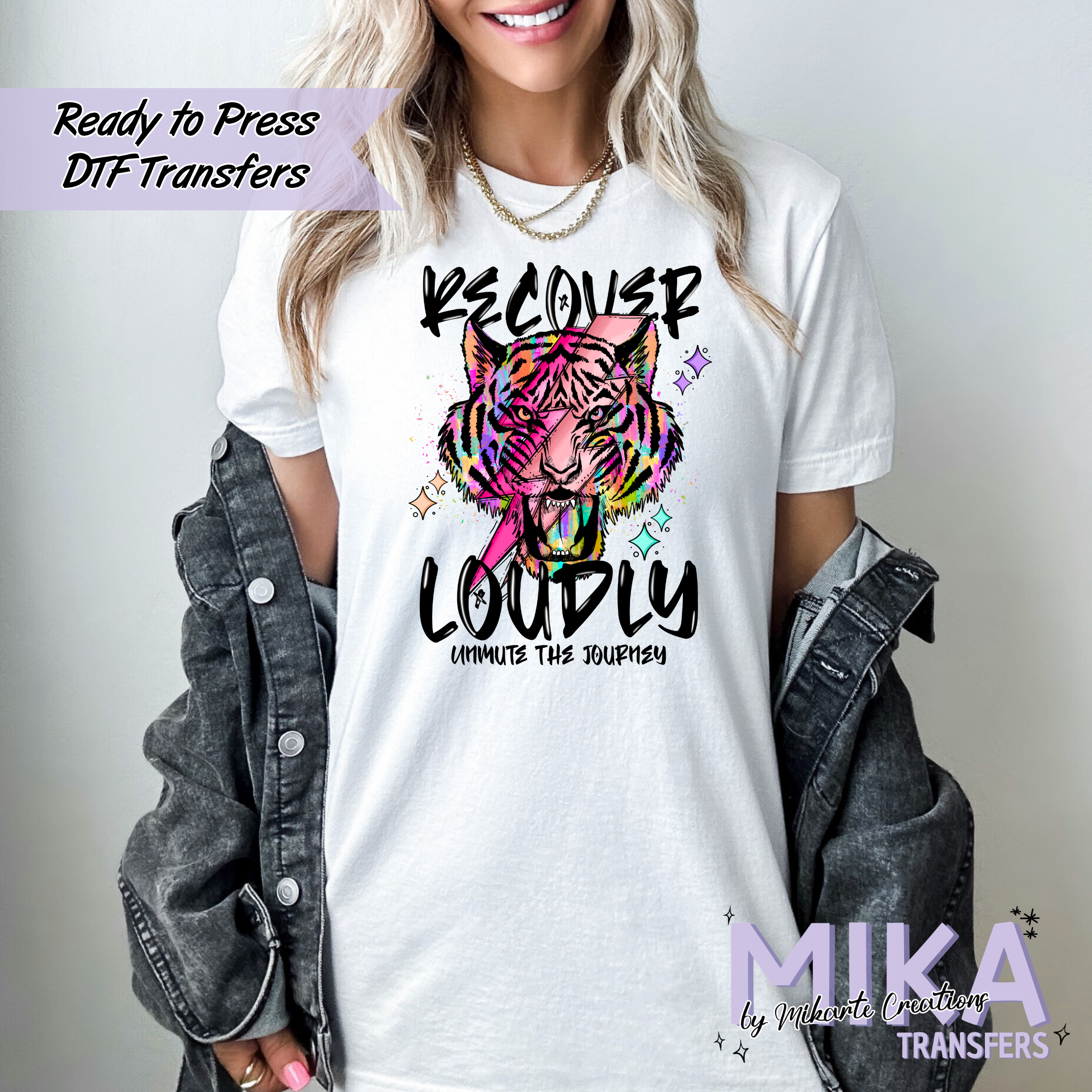 Recover Loudly Blk | DTF transfers
