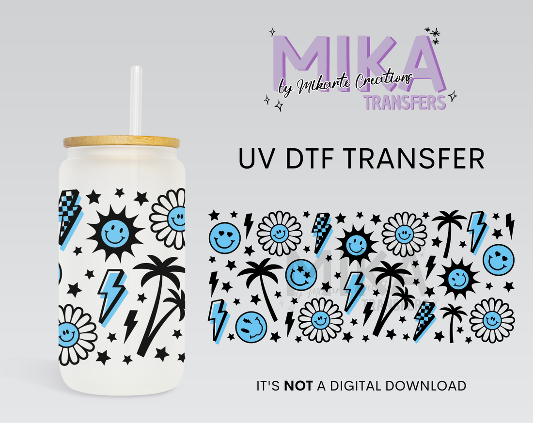 Blue Retro Summer | UV DTF Wrap