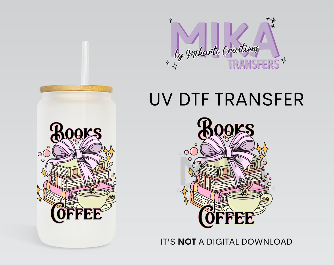 Books Coffee | UV DTF Decal