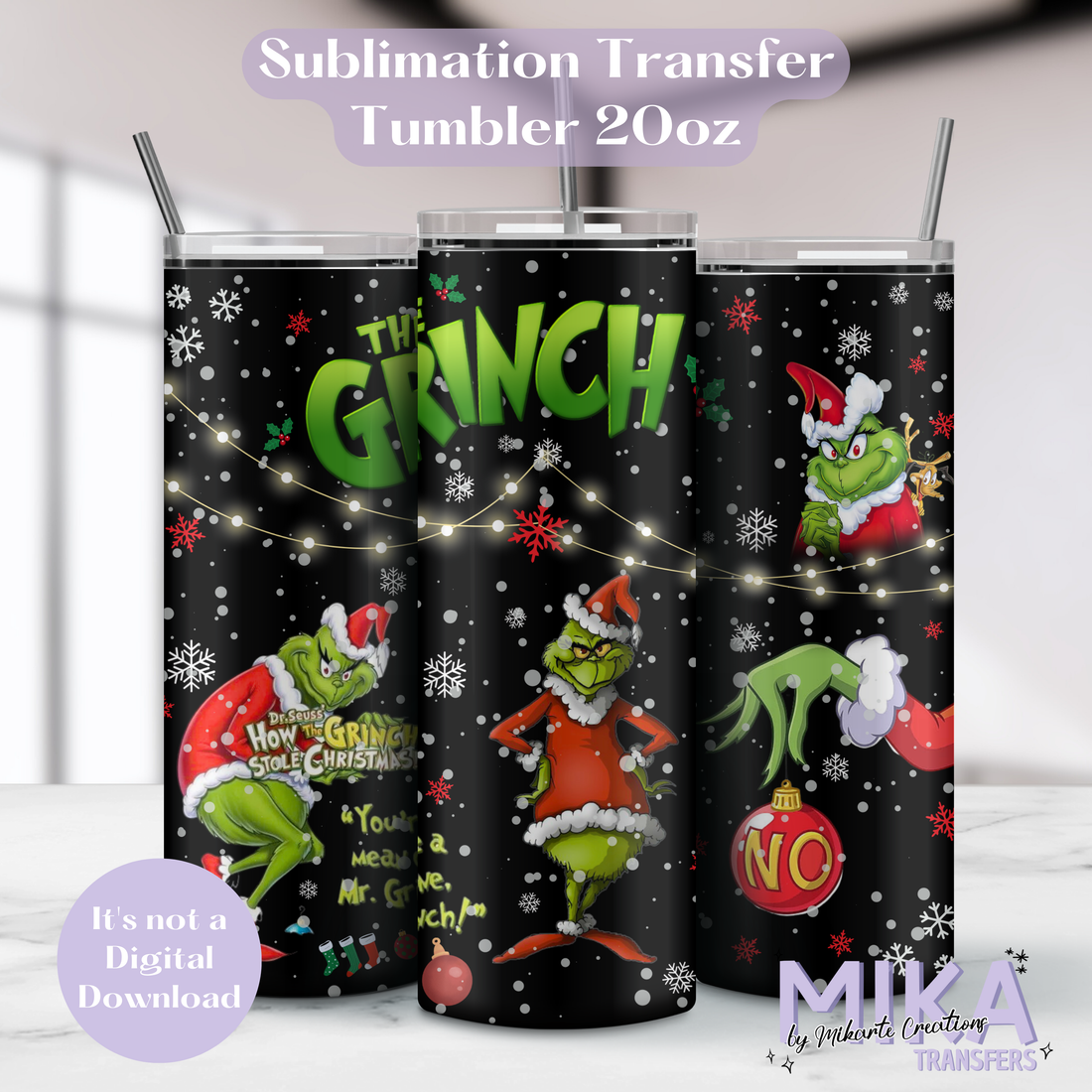 Black Grin | Tumbler Sublimation Transfer