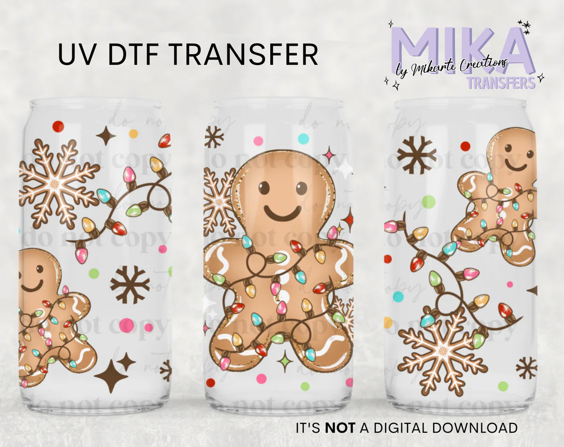 Gingerbread Christmas Lights | UV DTF