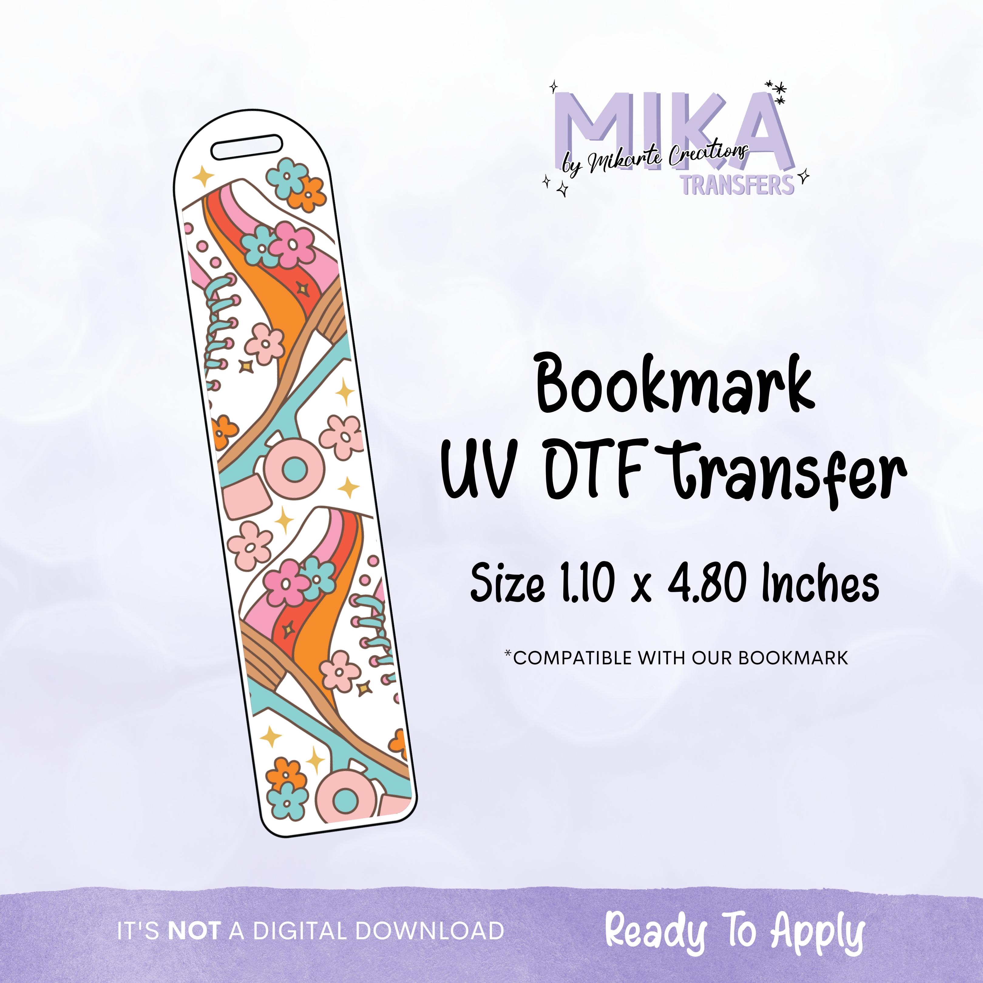 Retro Rollerskate | Bookmark UV DTF
