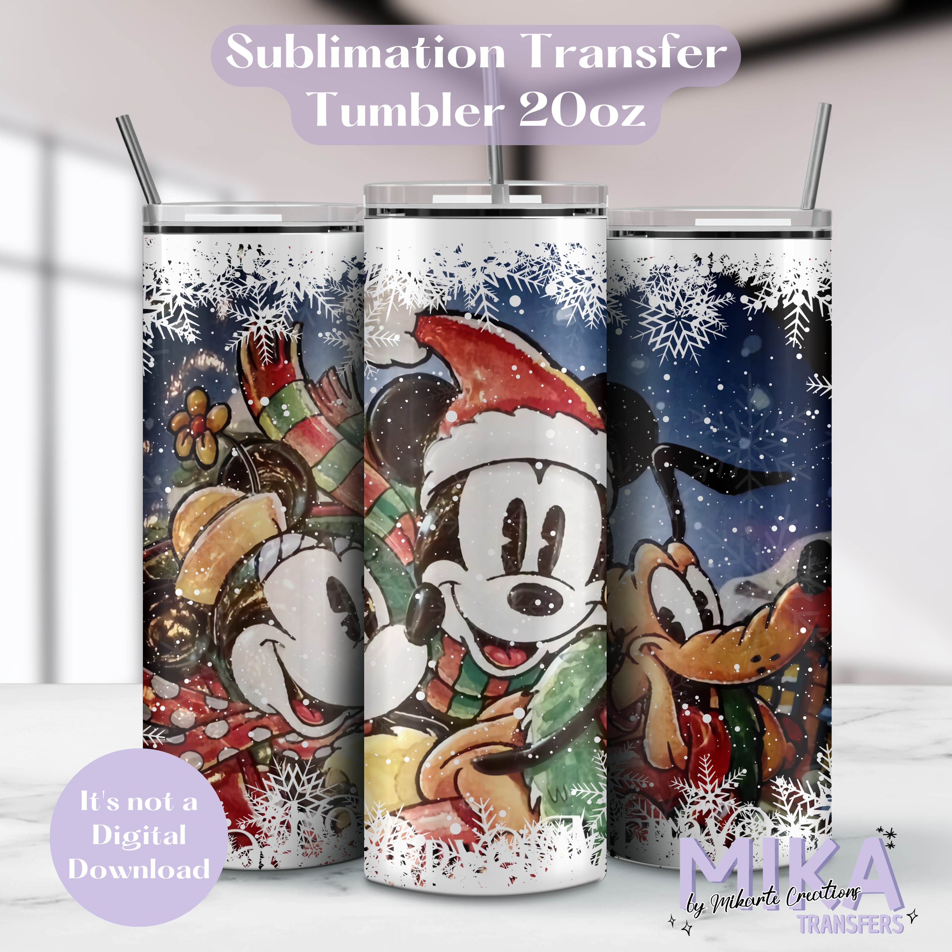 Mouse Christmas | Tumbler Sublimation Transfer