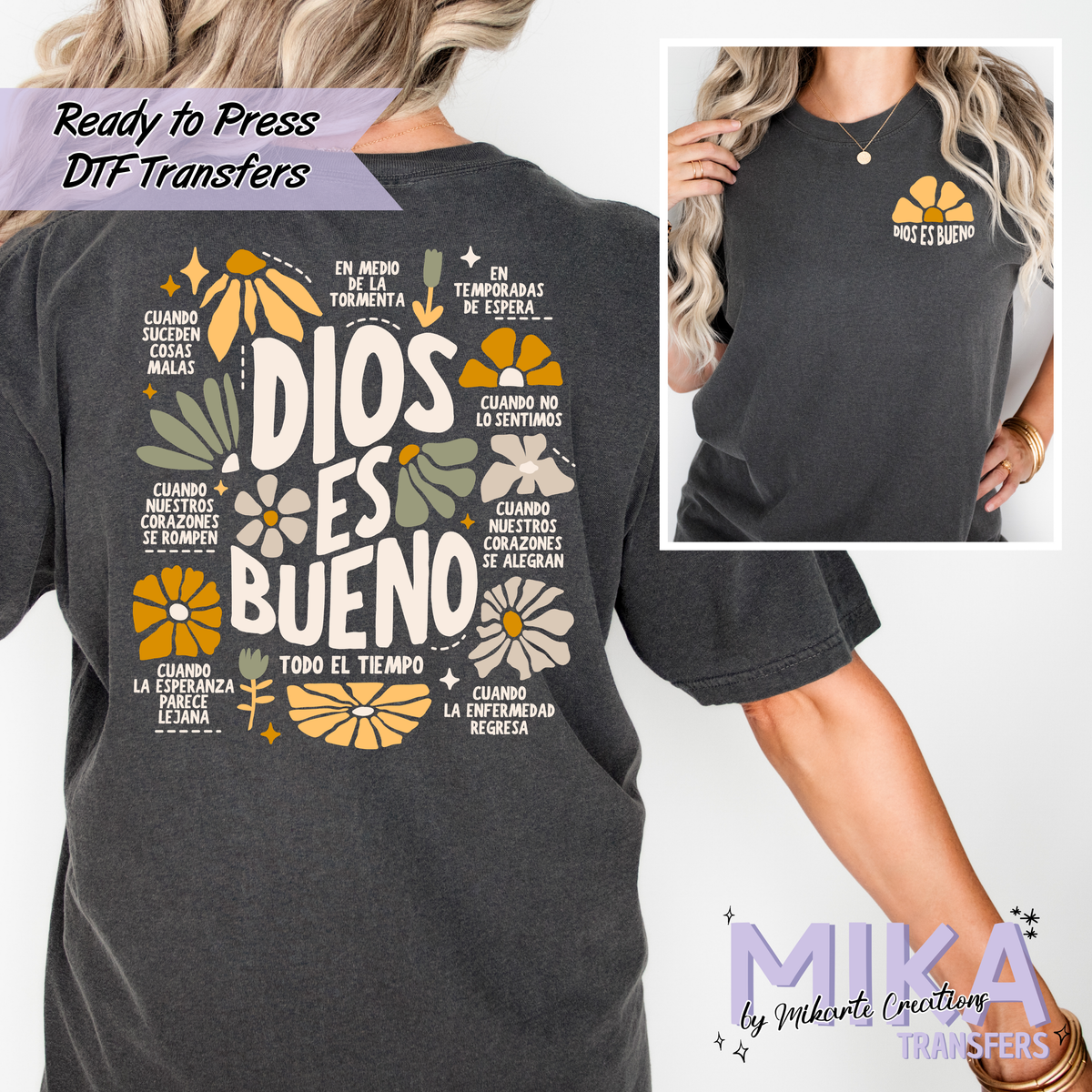 Dios Es Bueno | DTF Transfer