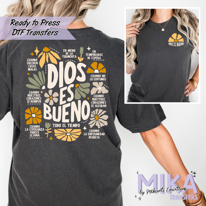Dios Es Bueno | DTF Transfer