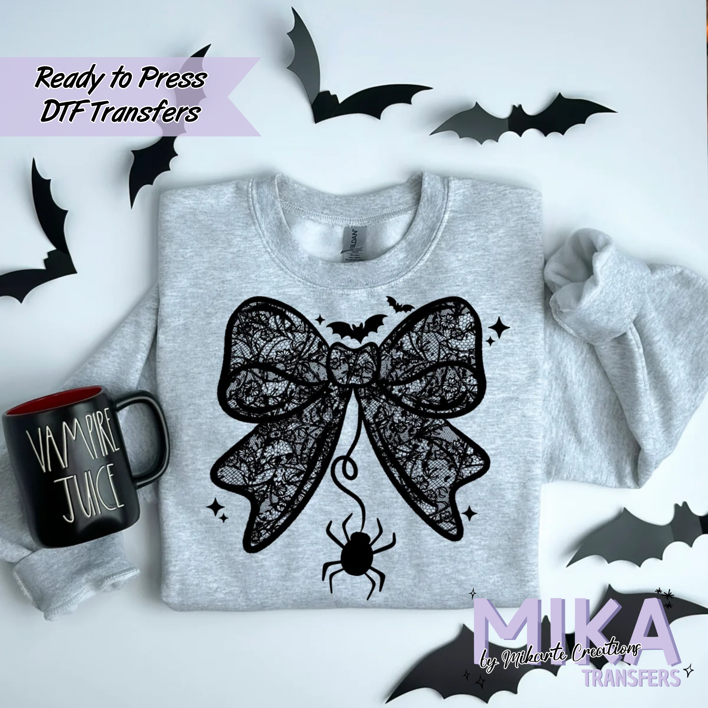 Lace Bow Spider single color | DTF Transfer