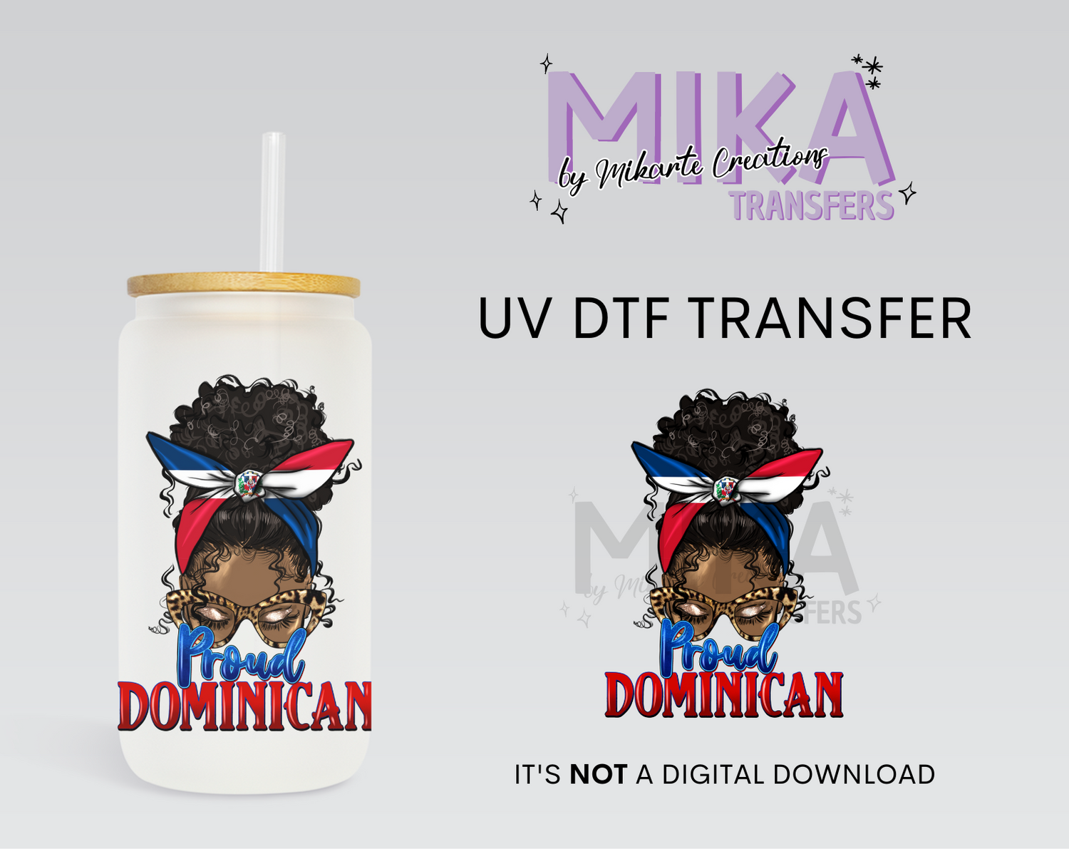 Proud Dominican UV DTF Decal