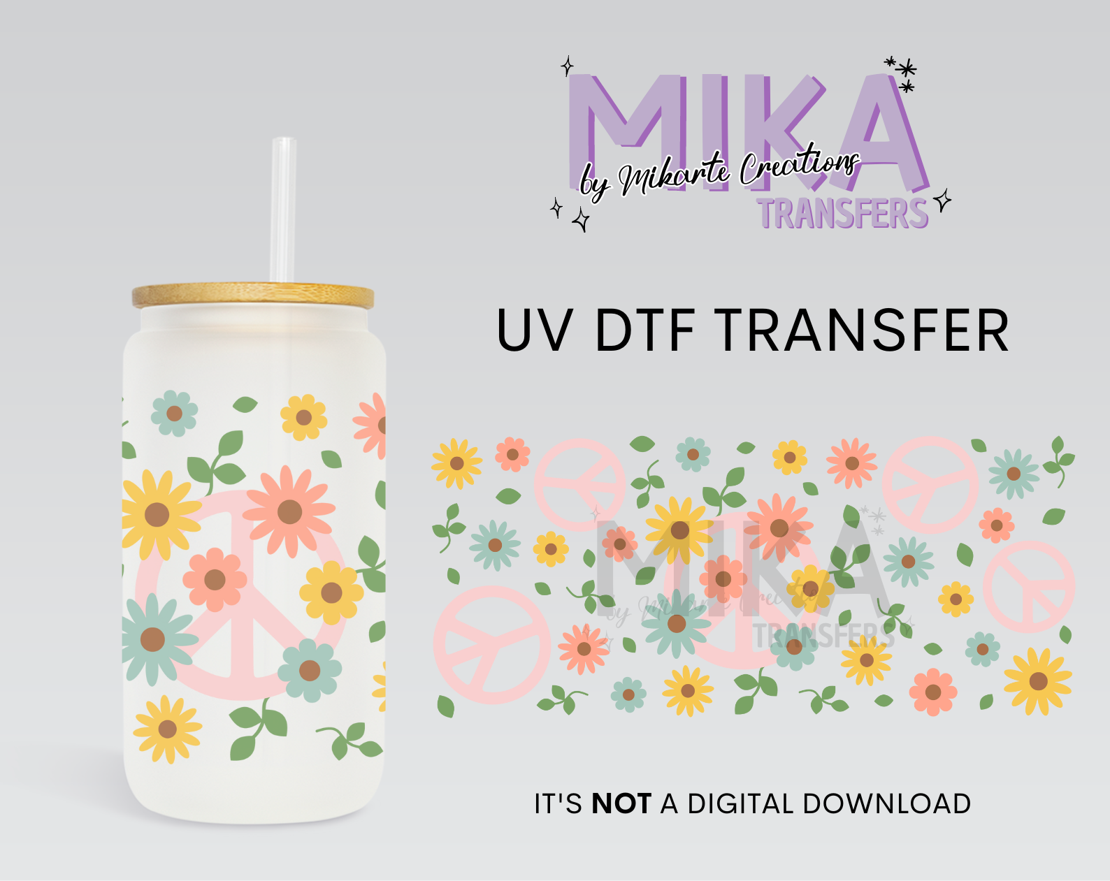 Peace Flower | UV DTF Wrap