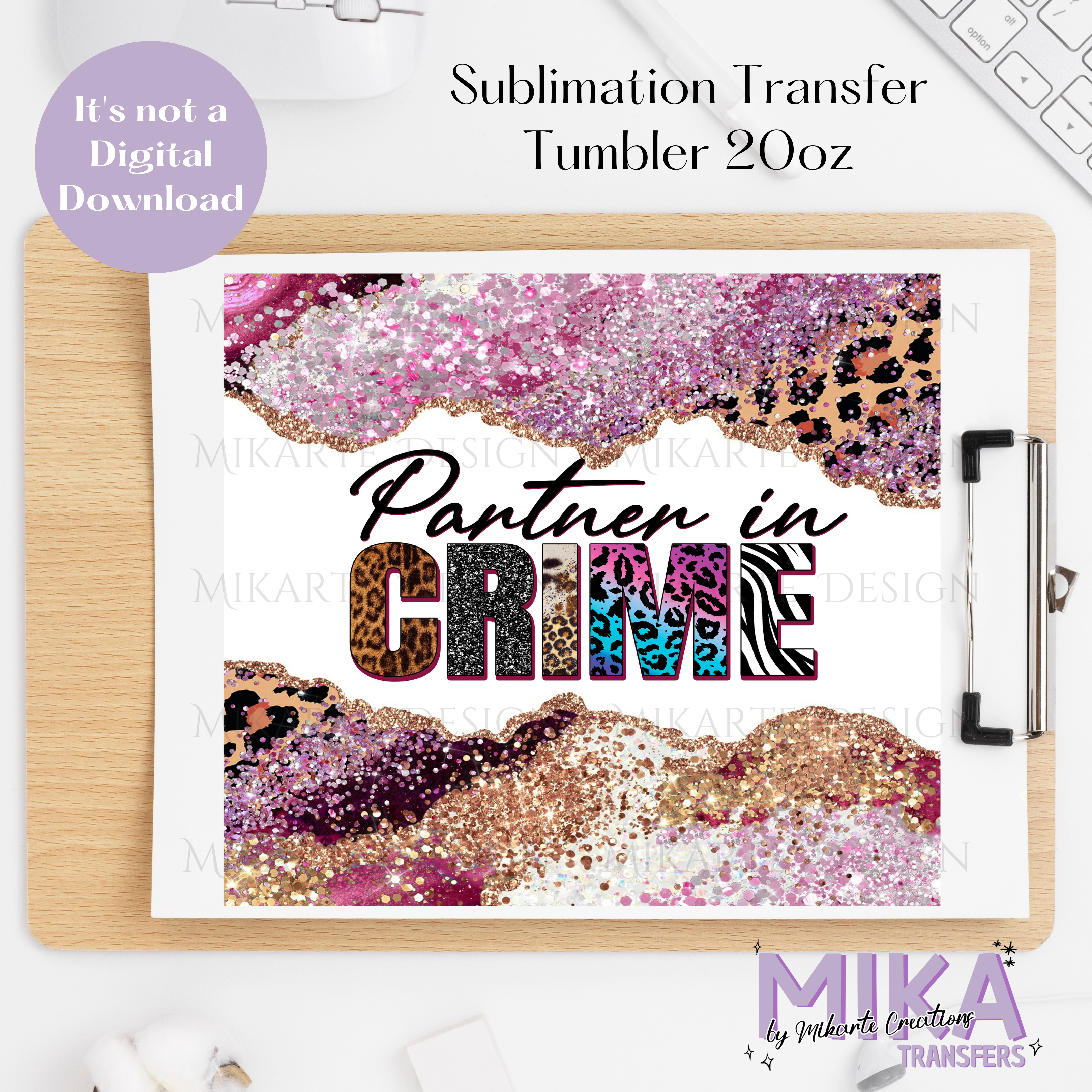 Partner in Crime | Tumbler Sublimation Transfer