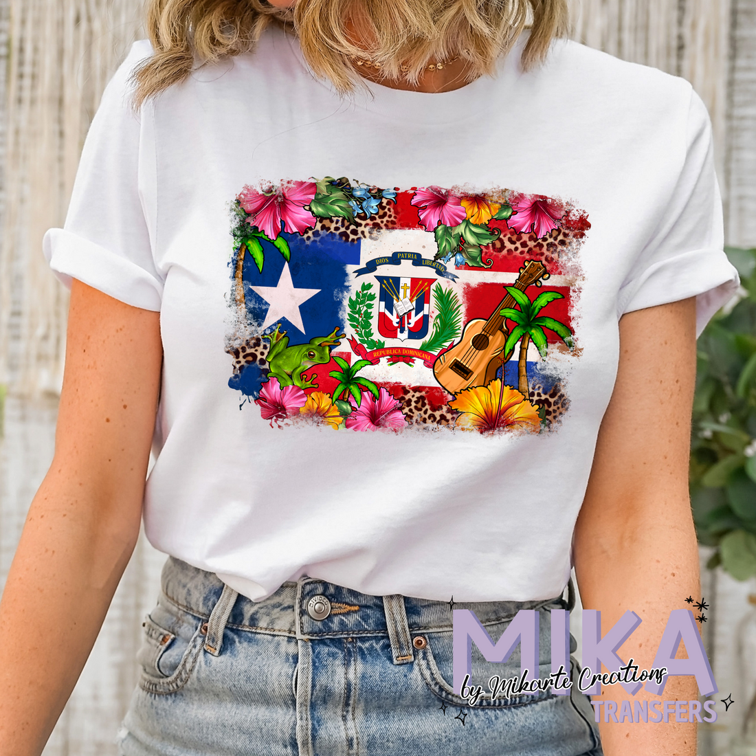 Dominican Republic and Puerto Rico flag | DTF Transfer