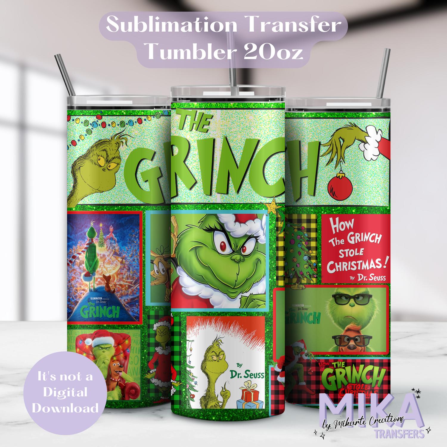 Christmas Green Characters | Tumbler Sublimation Transfer