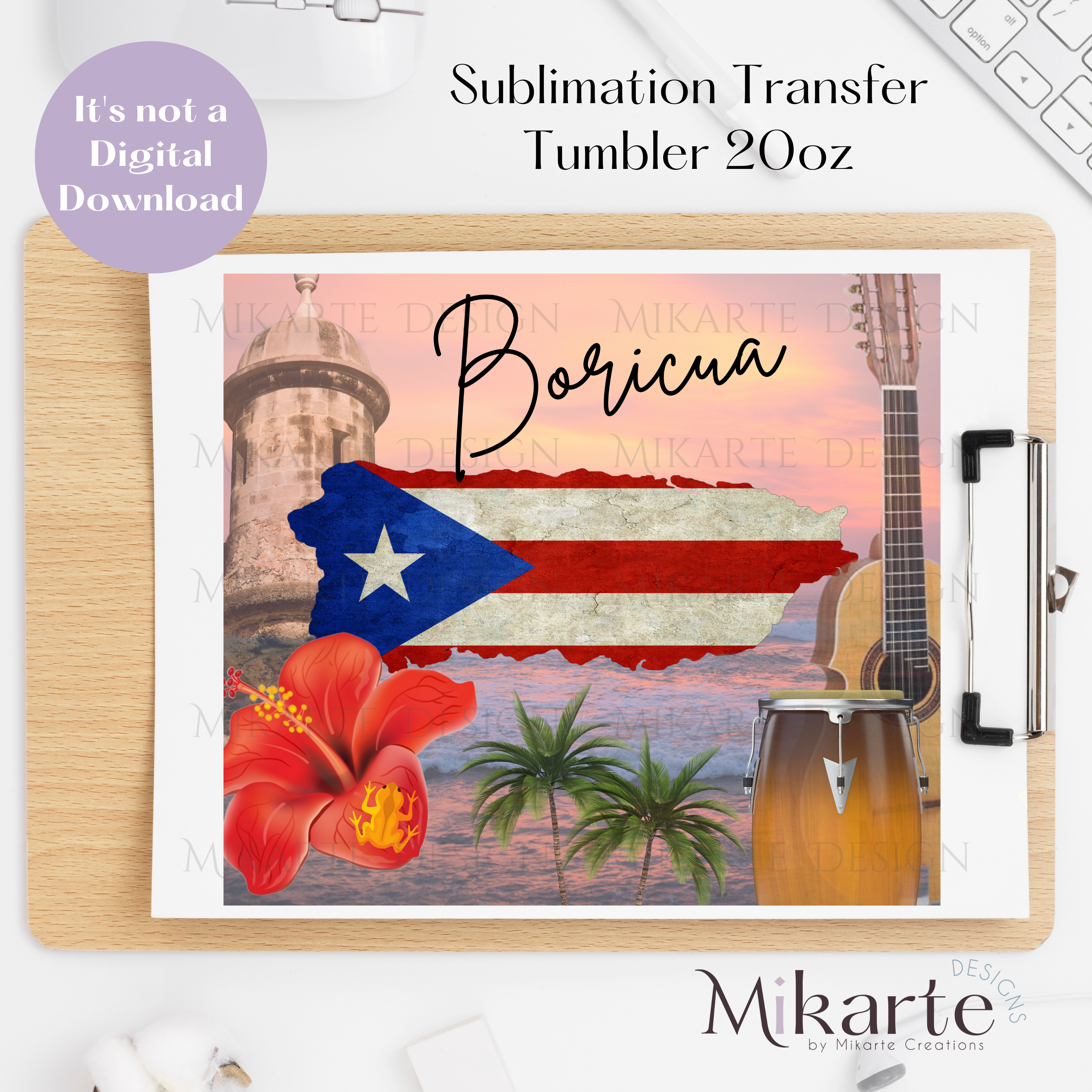 Boricua  - Tumbler Sublimation Transfer