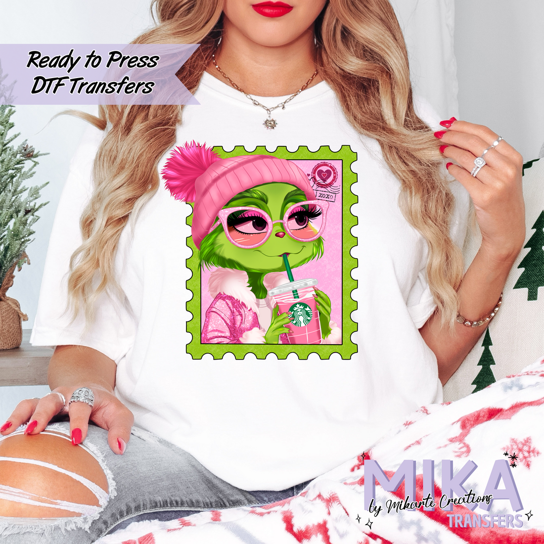 Girl Green Christmas | DTF Transfe