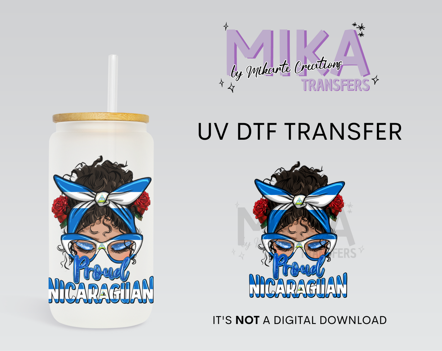 Proud Nicaraguan UV DTF Decal