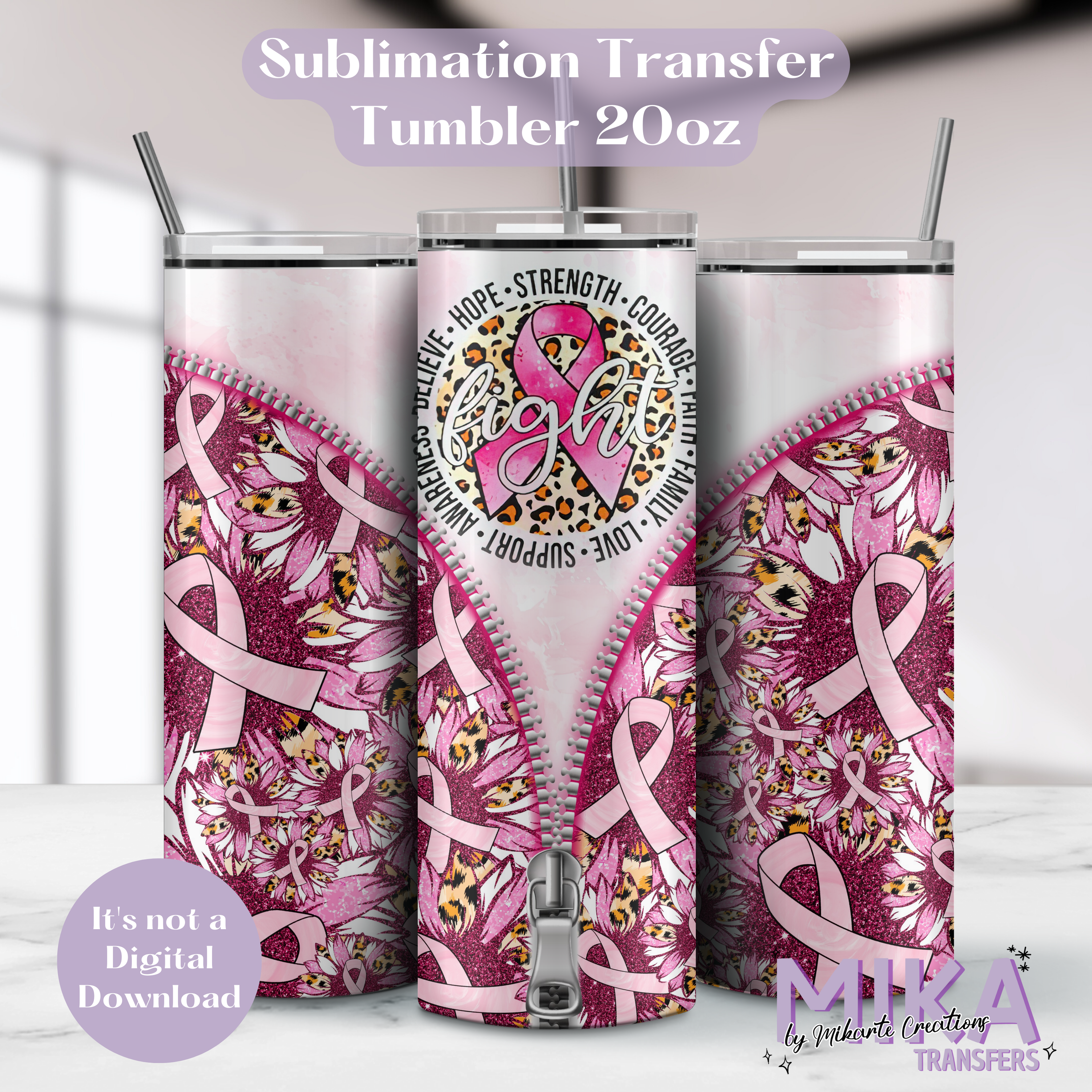 Fight | Tumbler Sublimation Transfers