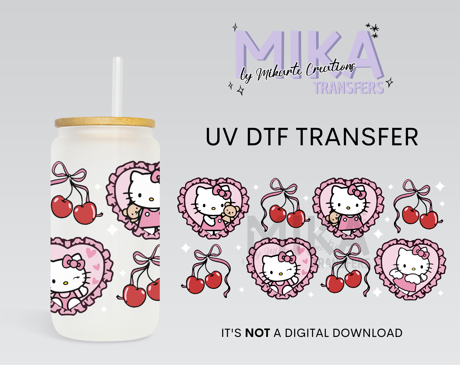 Cherry and Heart | UV DTF Wrap