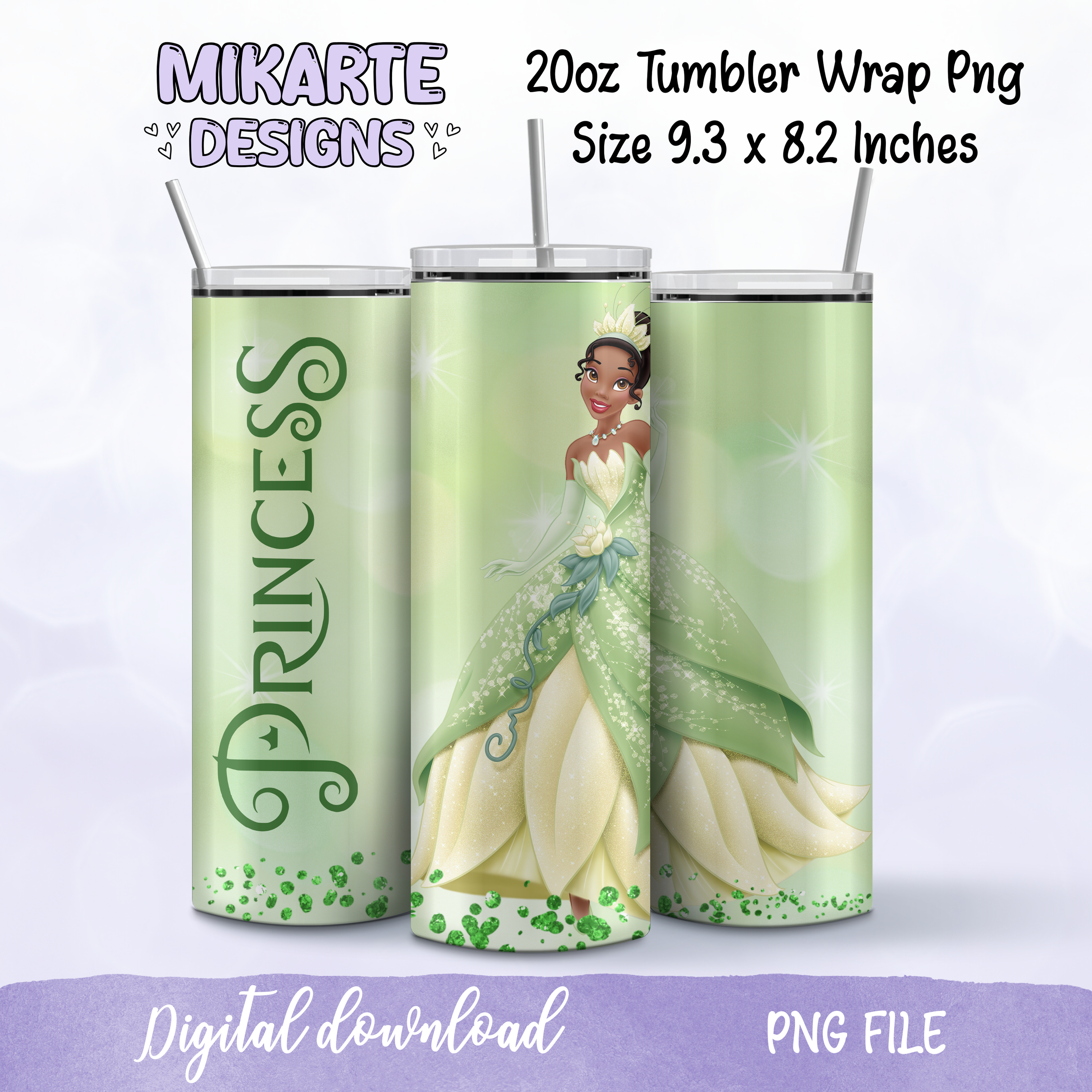 Princesa | Diseño digital PNG para vaso térmico