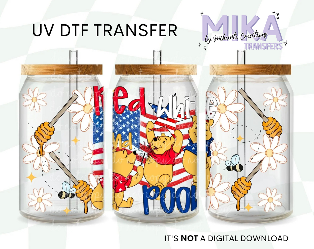 Red White and Pooh | UV DTF