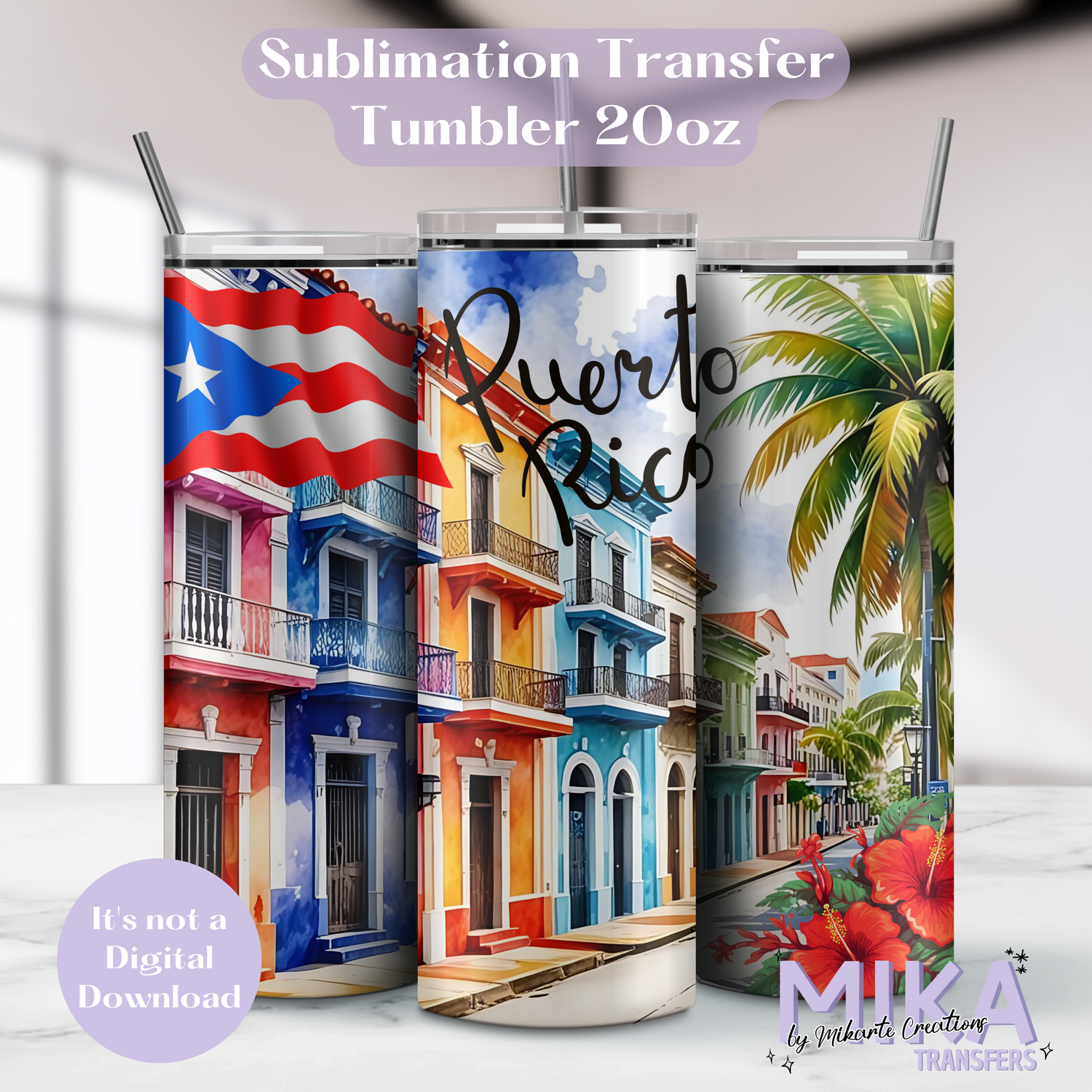 Puerto Rico | Tumbler Sublimation Transfer