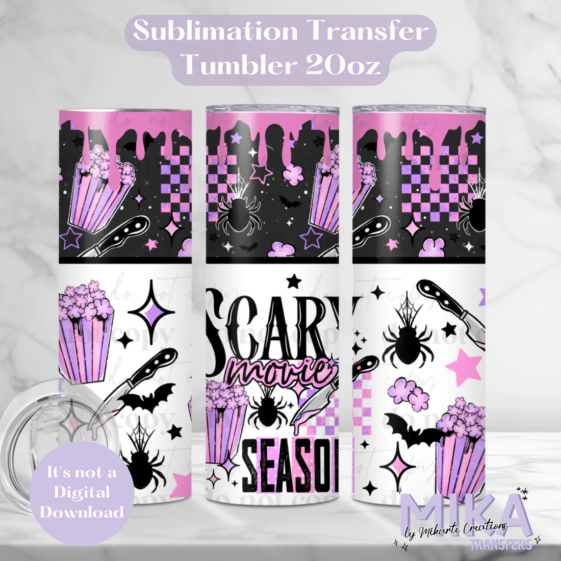 Scary Movie Season | Tumbler Sublimation Transfer