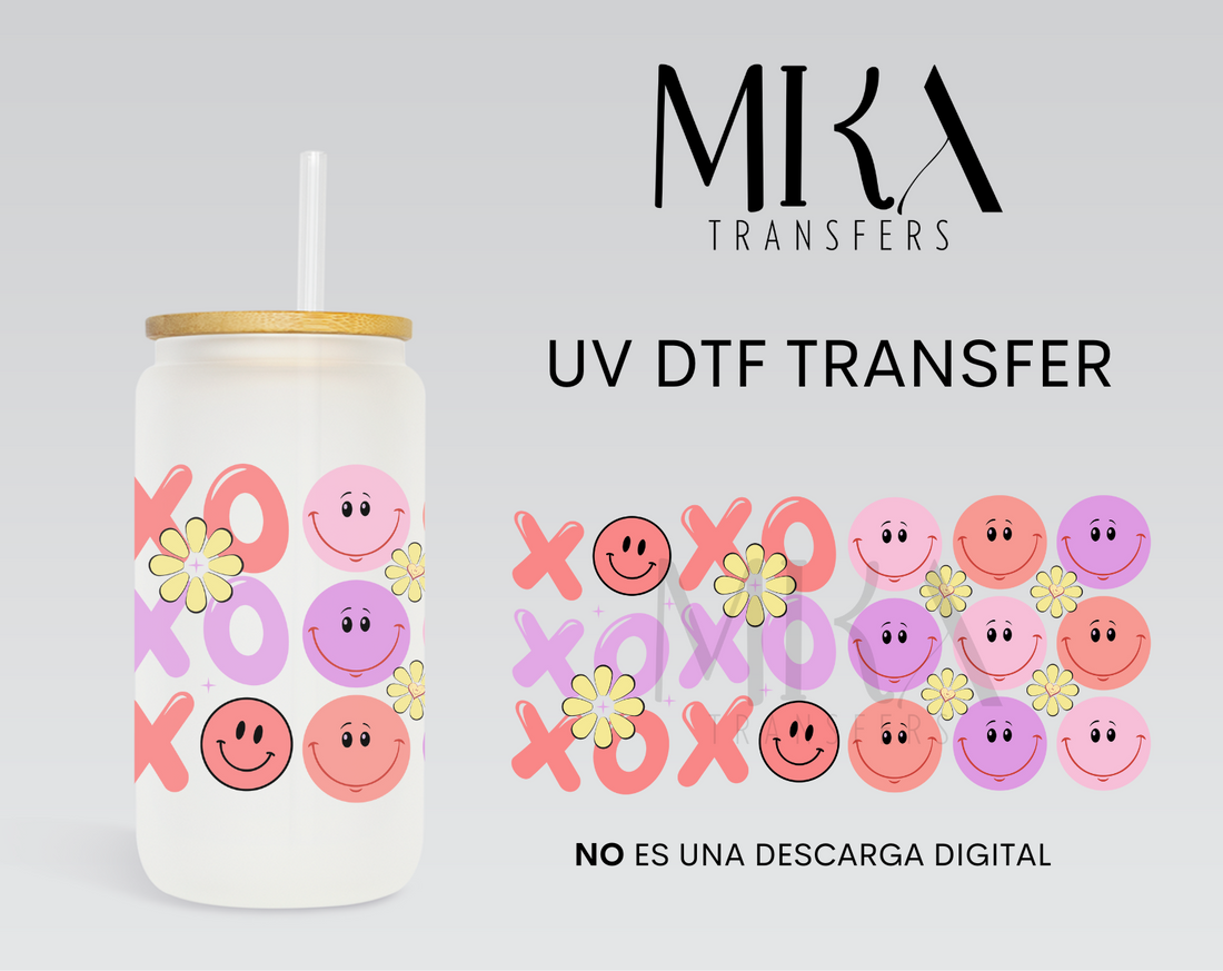 XOXO &amp; Happy Face | UV DTF Wrap