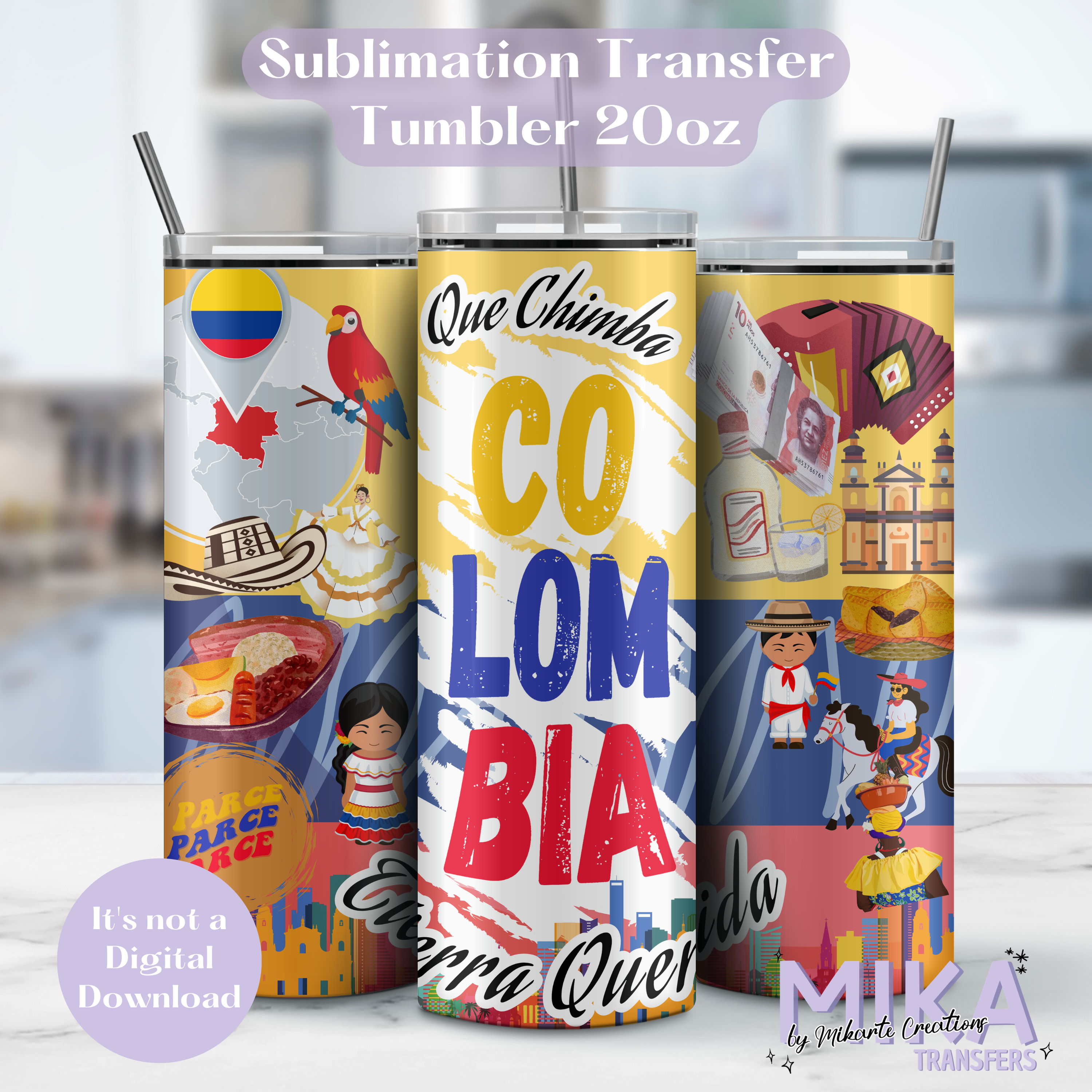 Colombia | Tumbler Sublimation Transfer