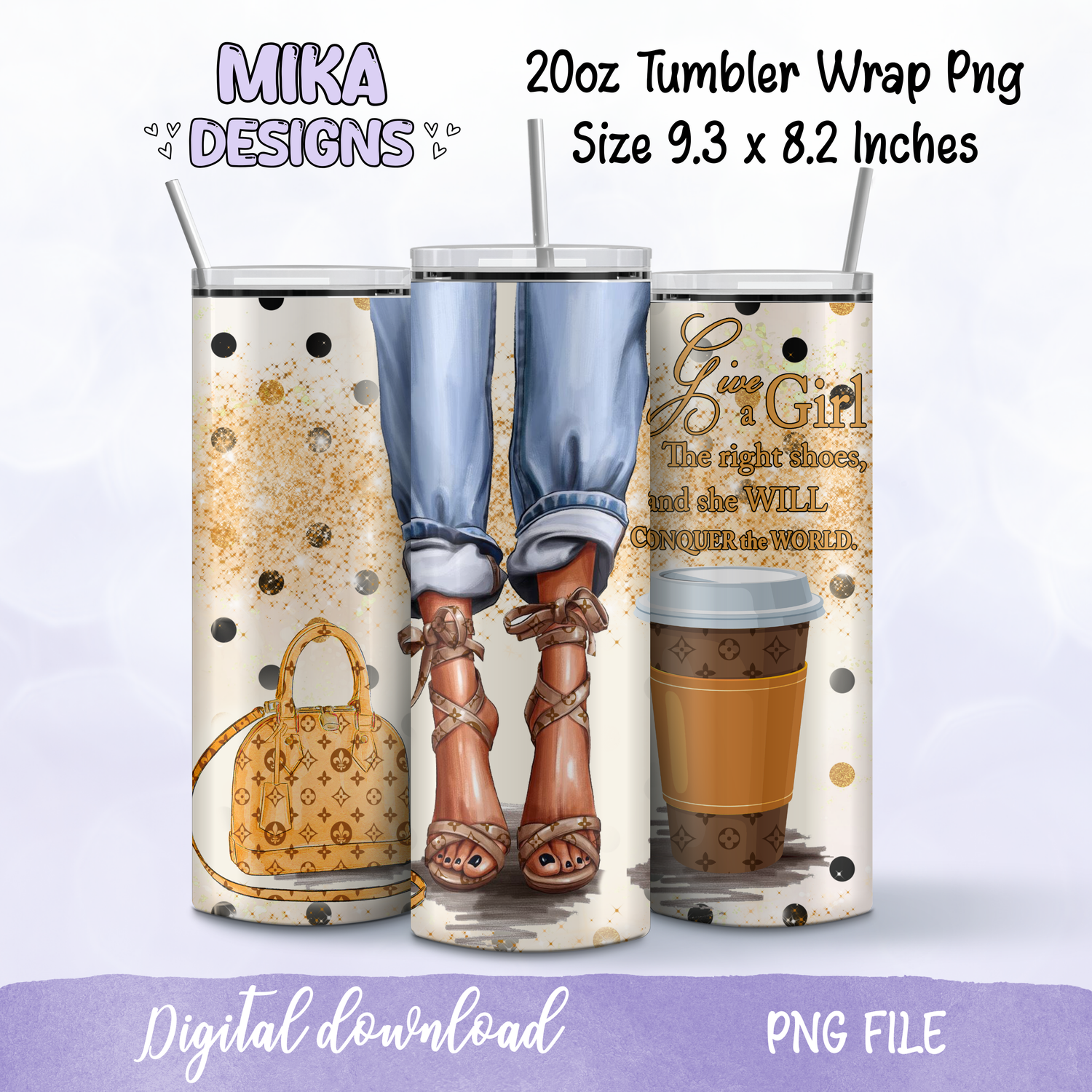 Chica | Diseño digital PNG para vaso térmico