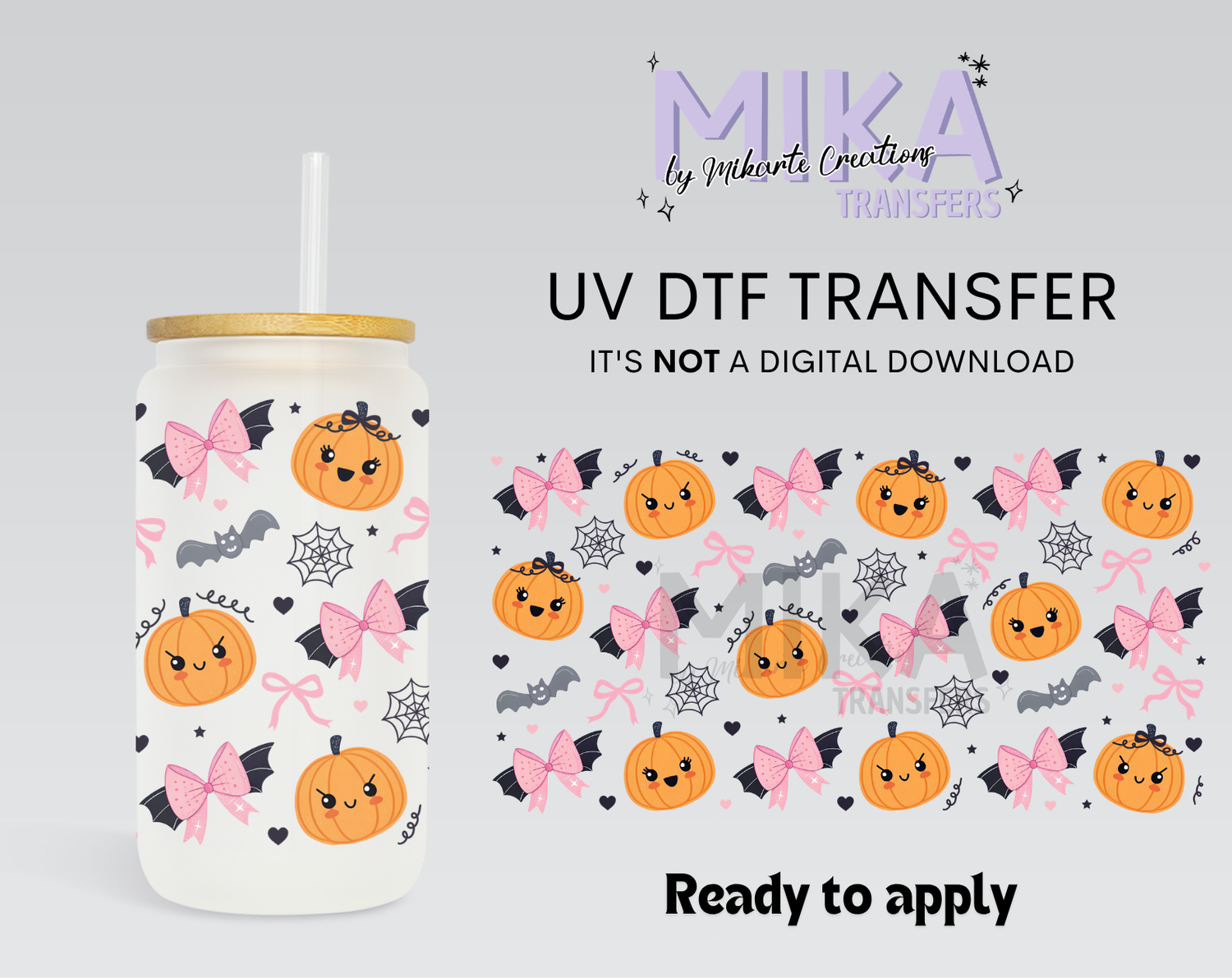Coquette Ghost Pumpkin | UV DTF