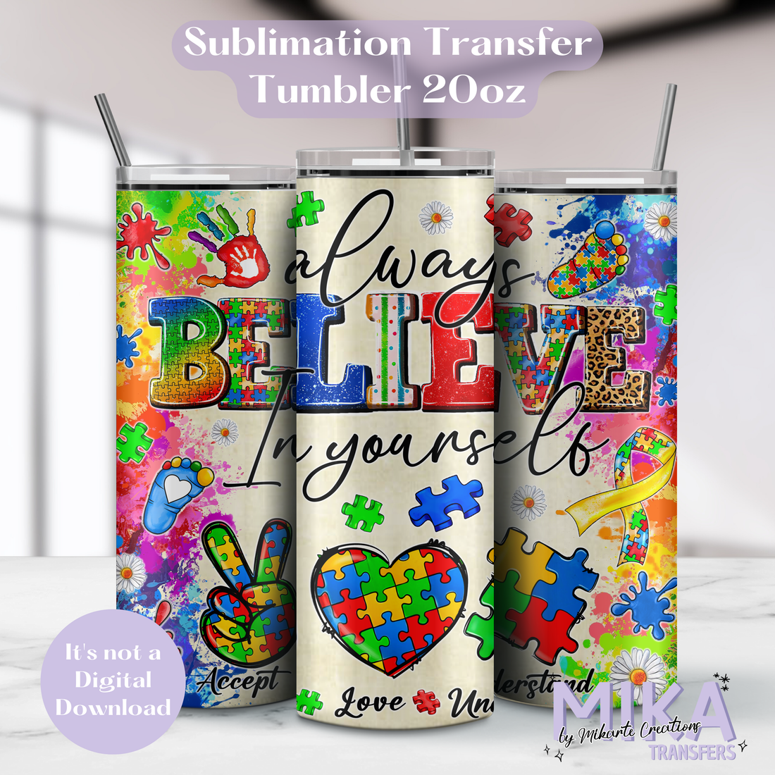 Autism Awareness | Tumbler Sublimation Transfer