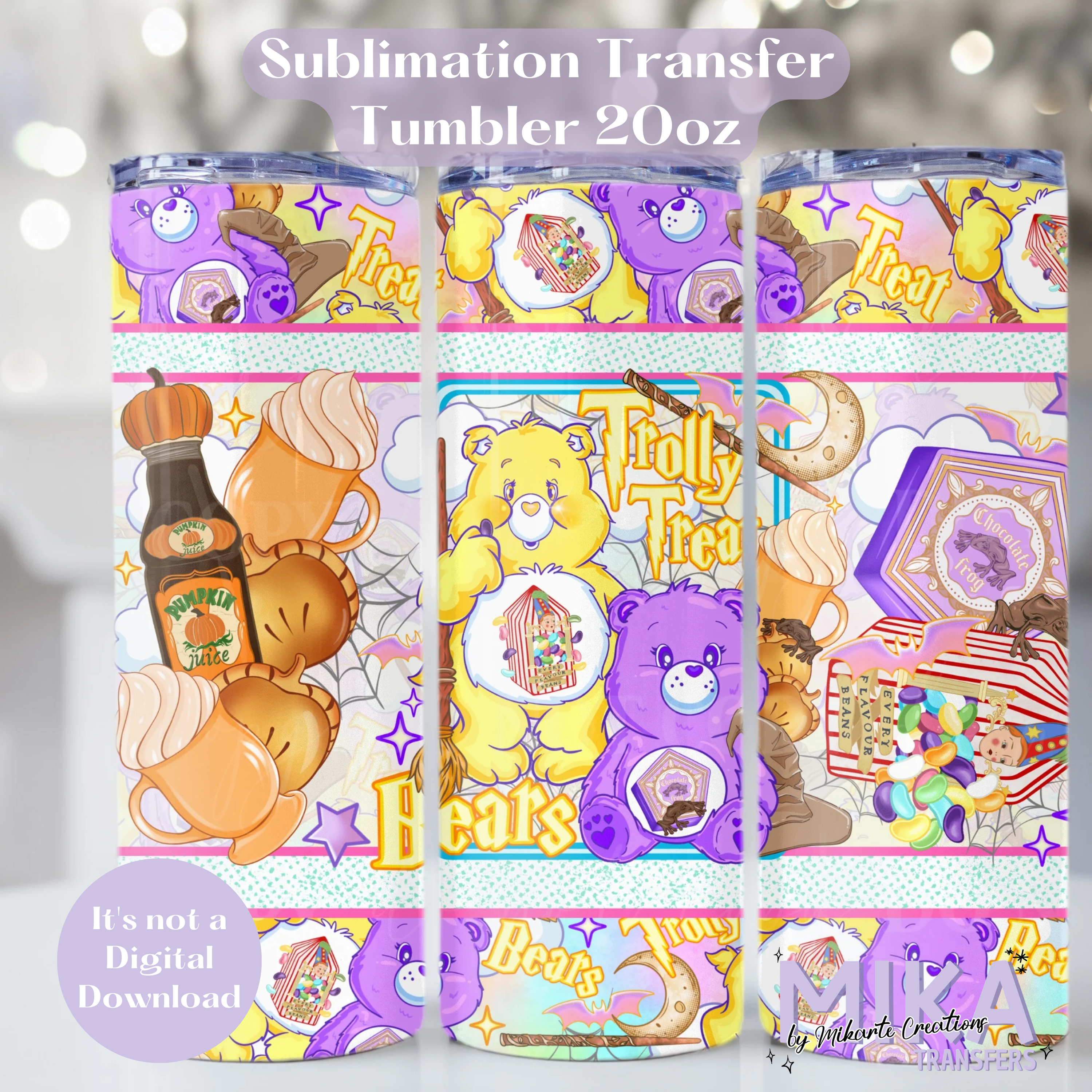 Trolly Treat Bears | Tumbler Sublimation Transfer