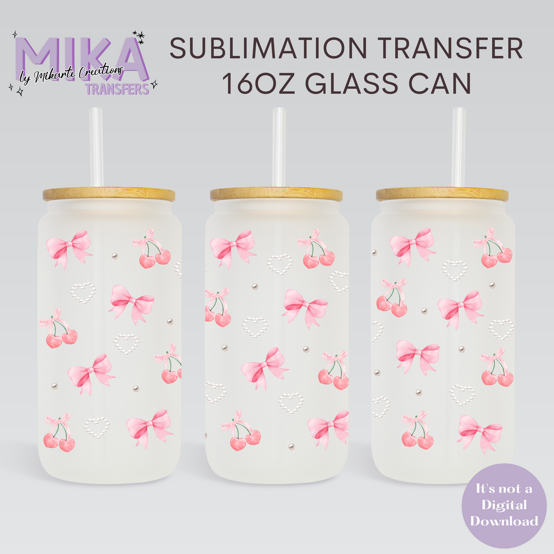 Coquette Girly | Glass Can Sublimation Transfer