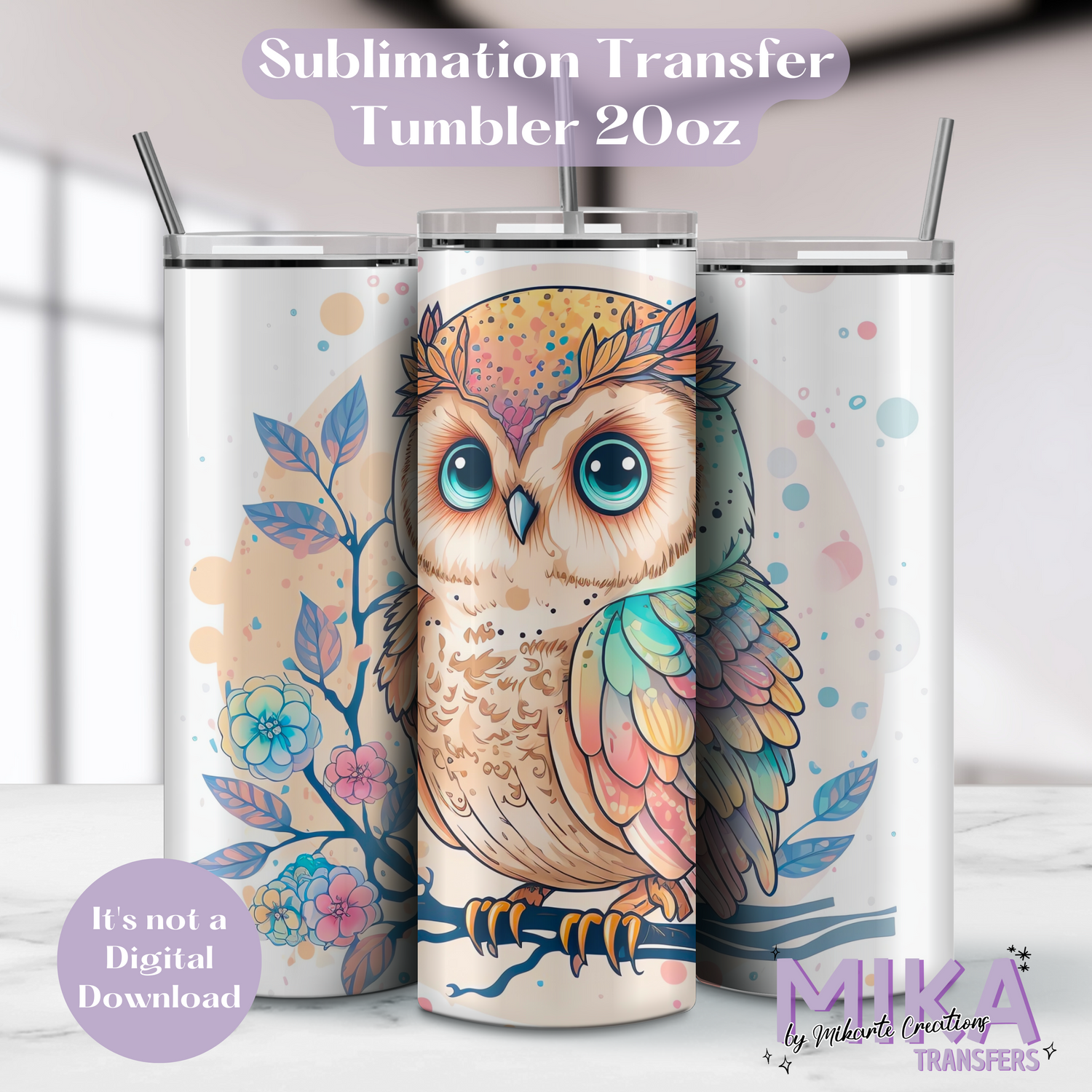 Owl Cute | Tumbler Sublimation Transfers