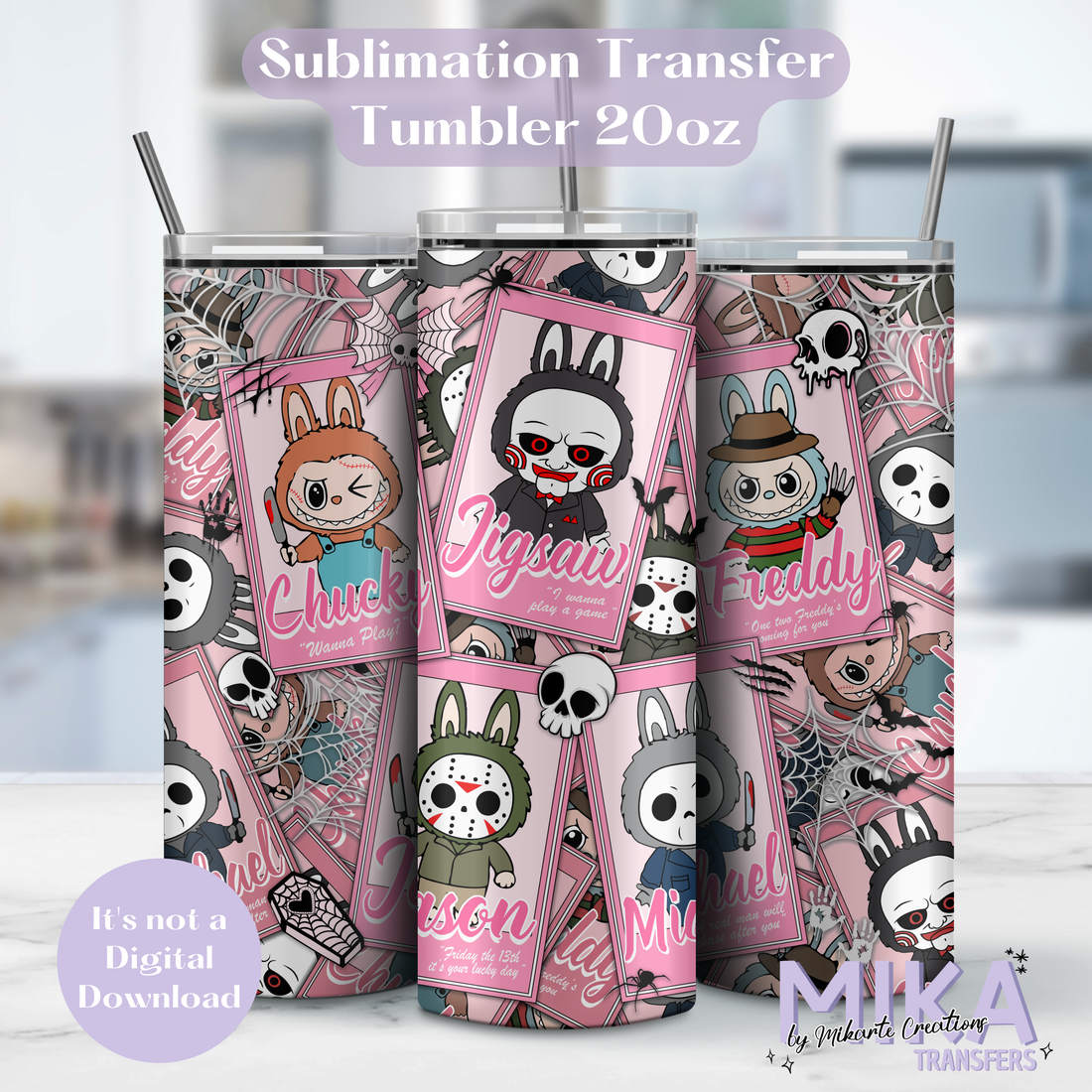 Bubu Pink Halloween | Tumbler Sublimation Transfer