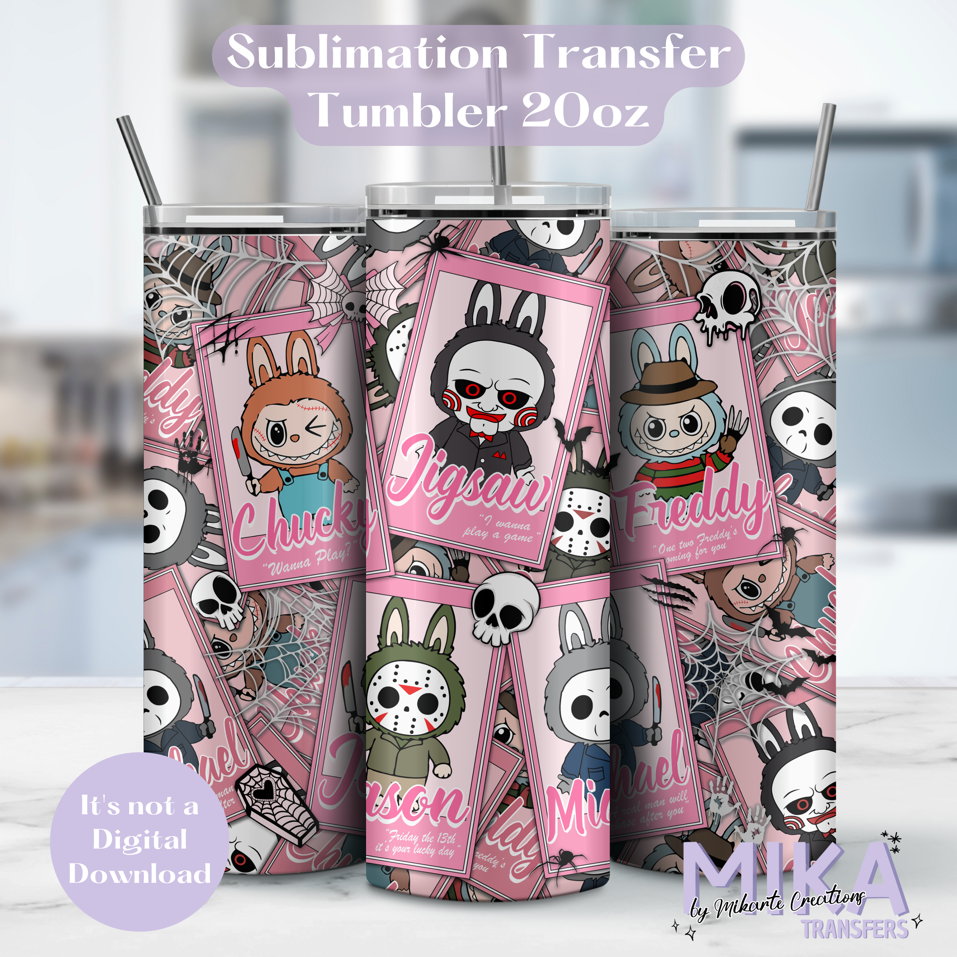 Bubu Pink Halloween | Tumbler Sublimation Transfer