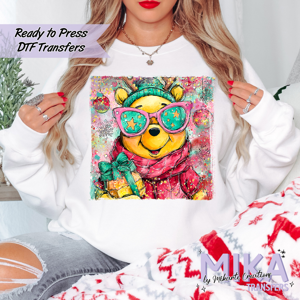 Bear Christmas Glitter | DTF transfers