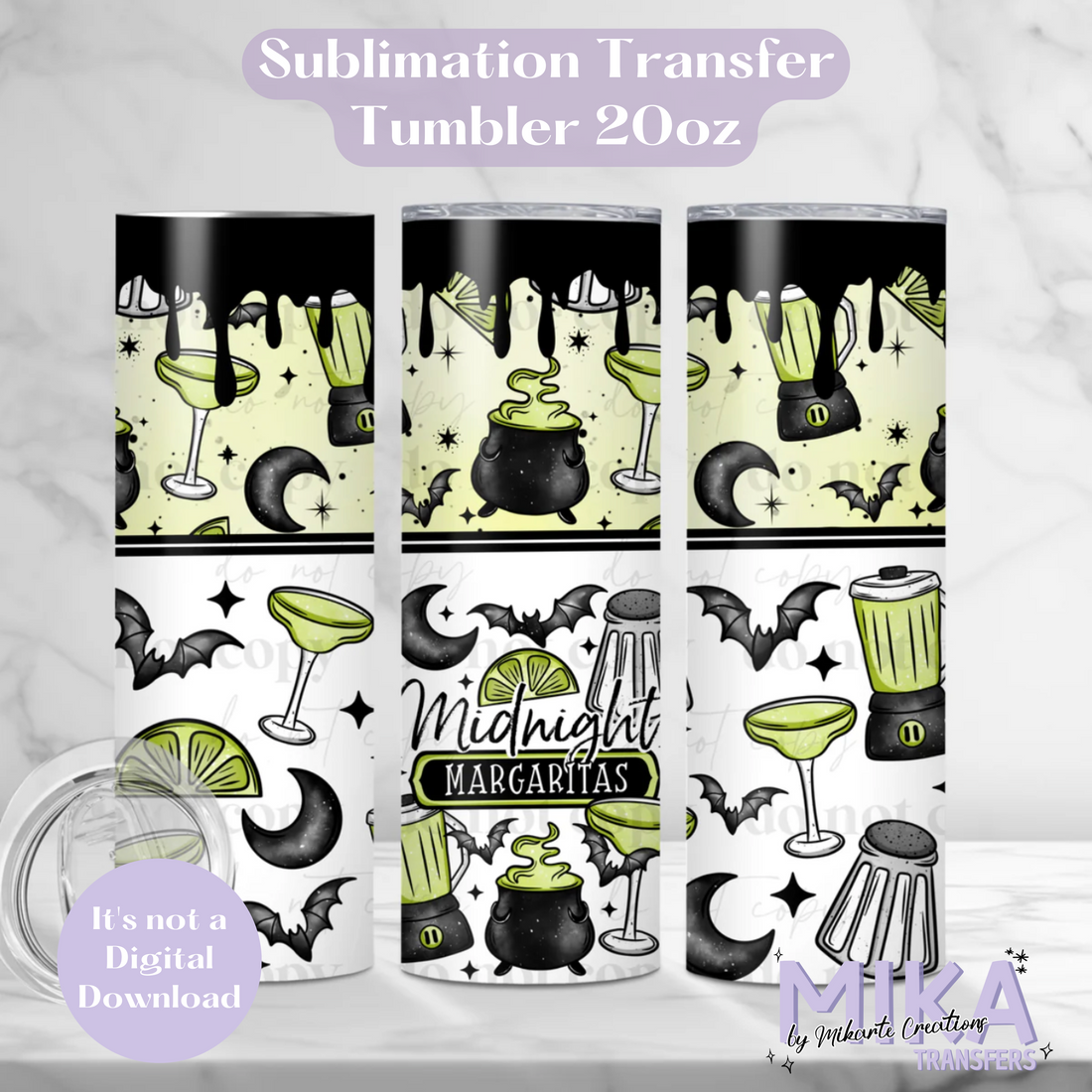 Midnight Margaritas | Tumbler Sublimation Transfer