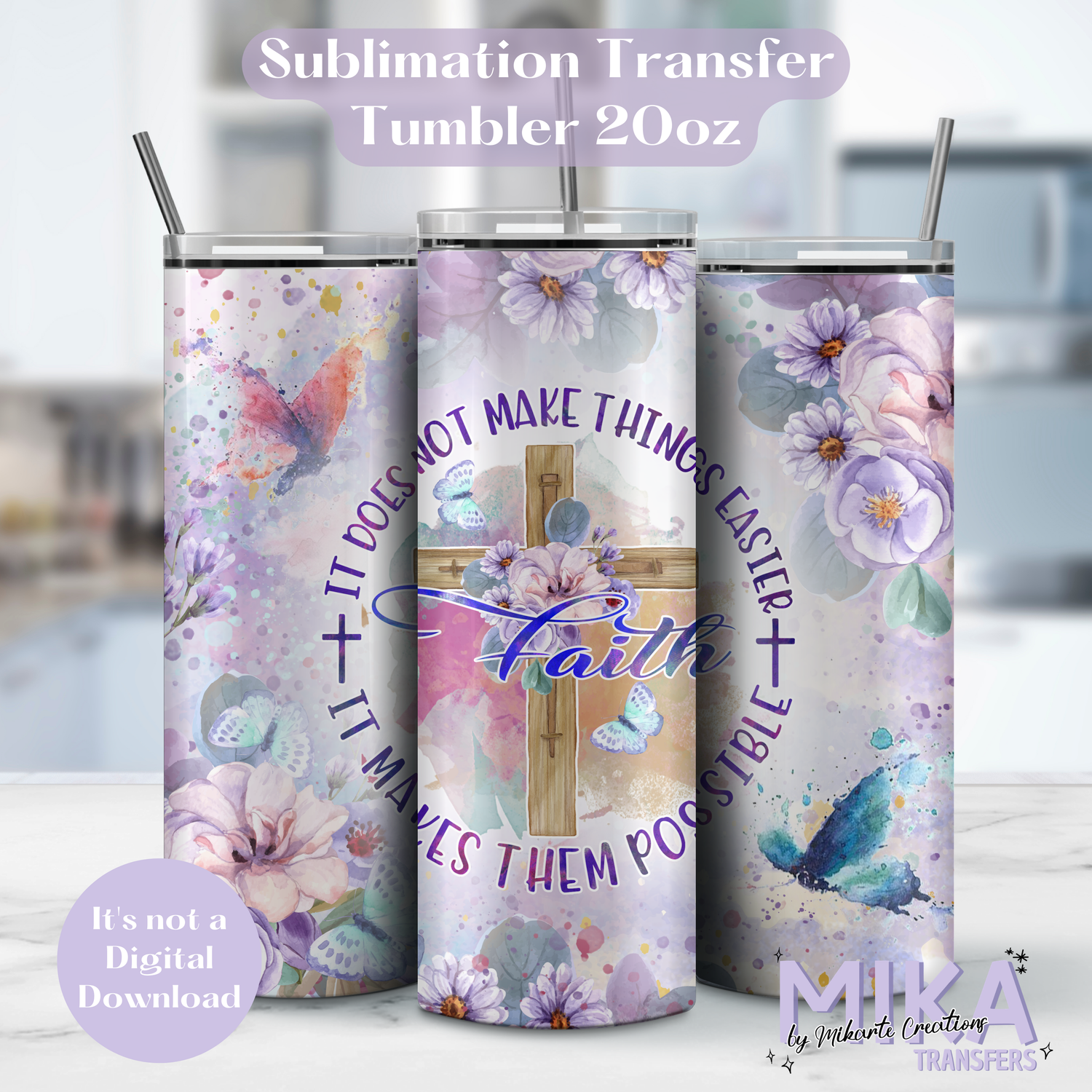 Faith | Tumbler Sublimation Transfer
