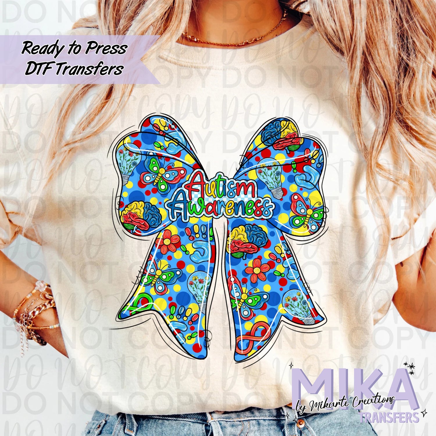 Autism Awareness Bow | DTF transfers