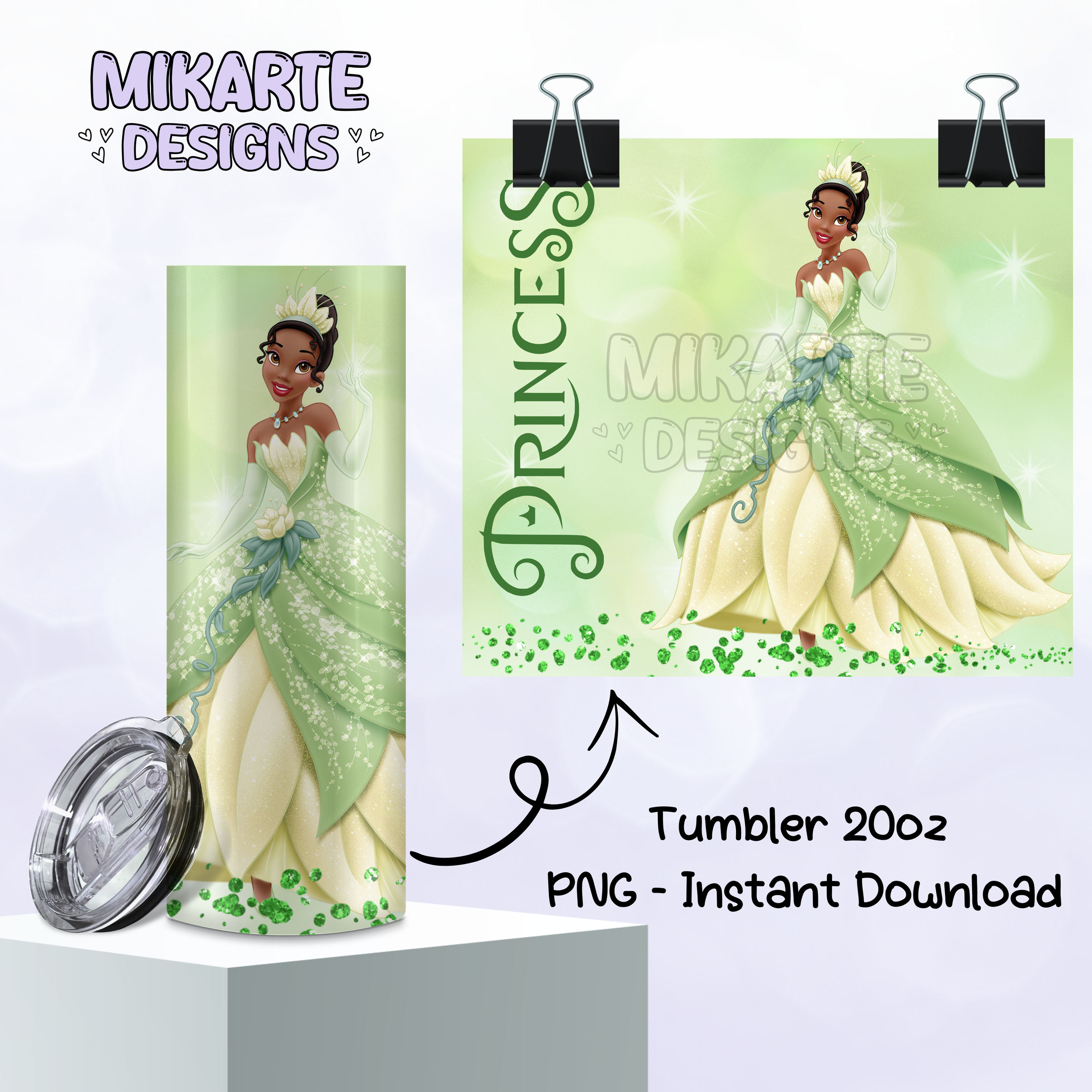 Princesa | Diseño digital PNG para vaso térmico