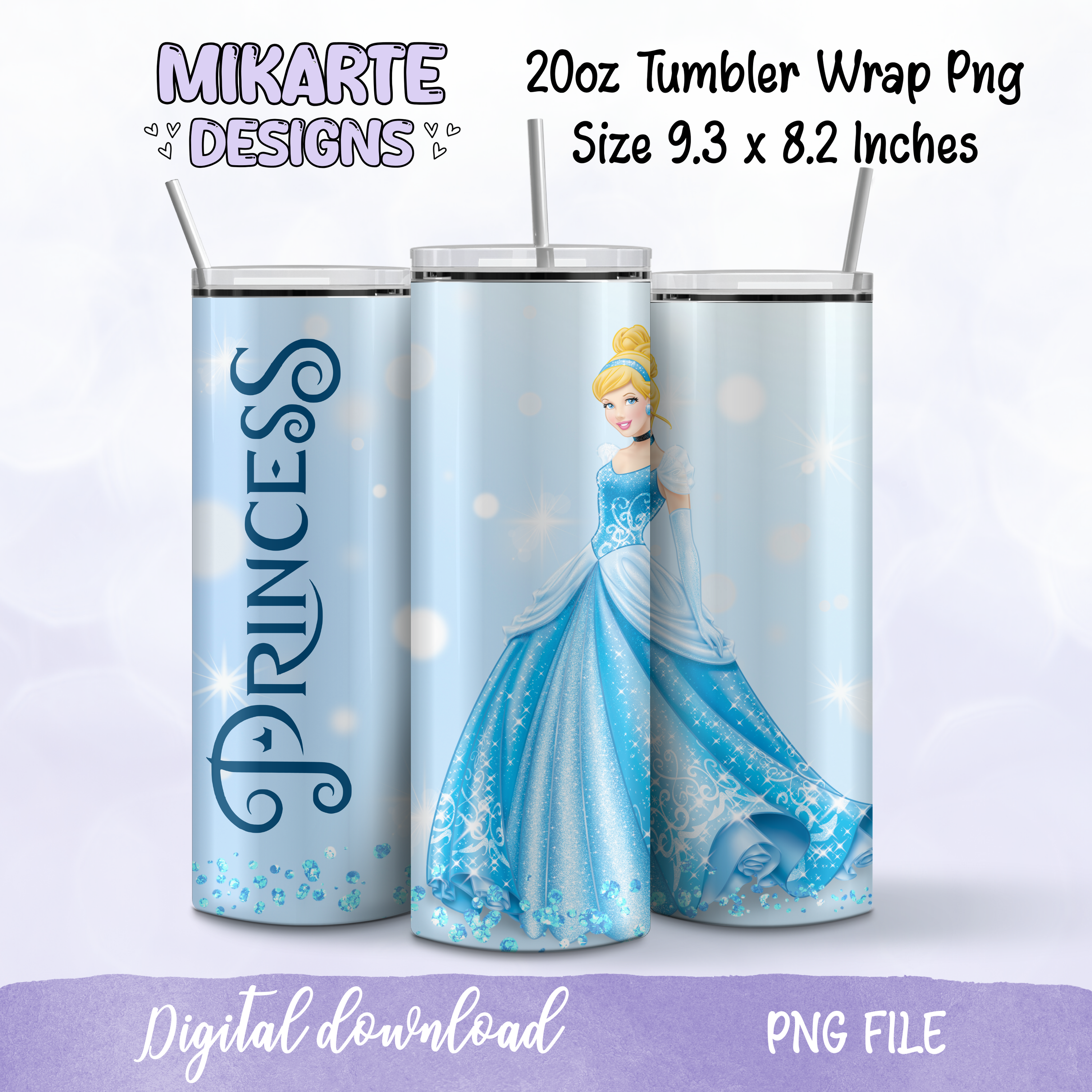 Princesa | Diseño digital PNG para vaso térmico