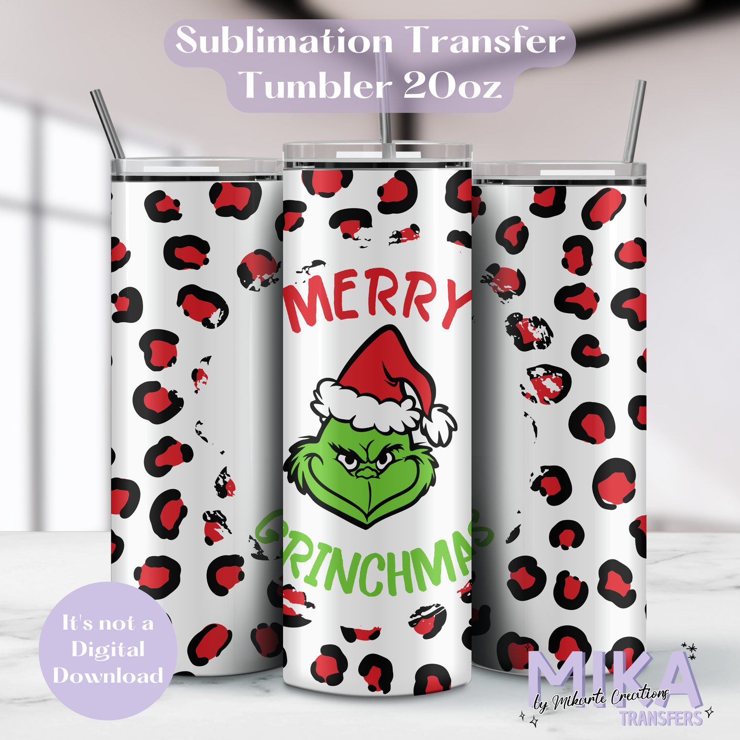 Merry Grin | Tumbler Sublimation Transfer