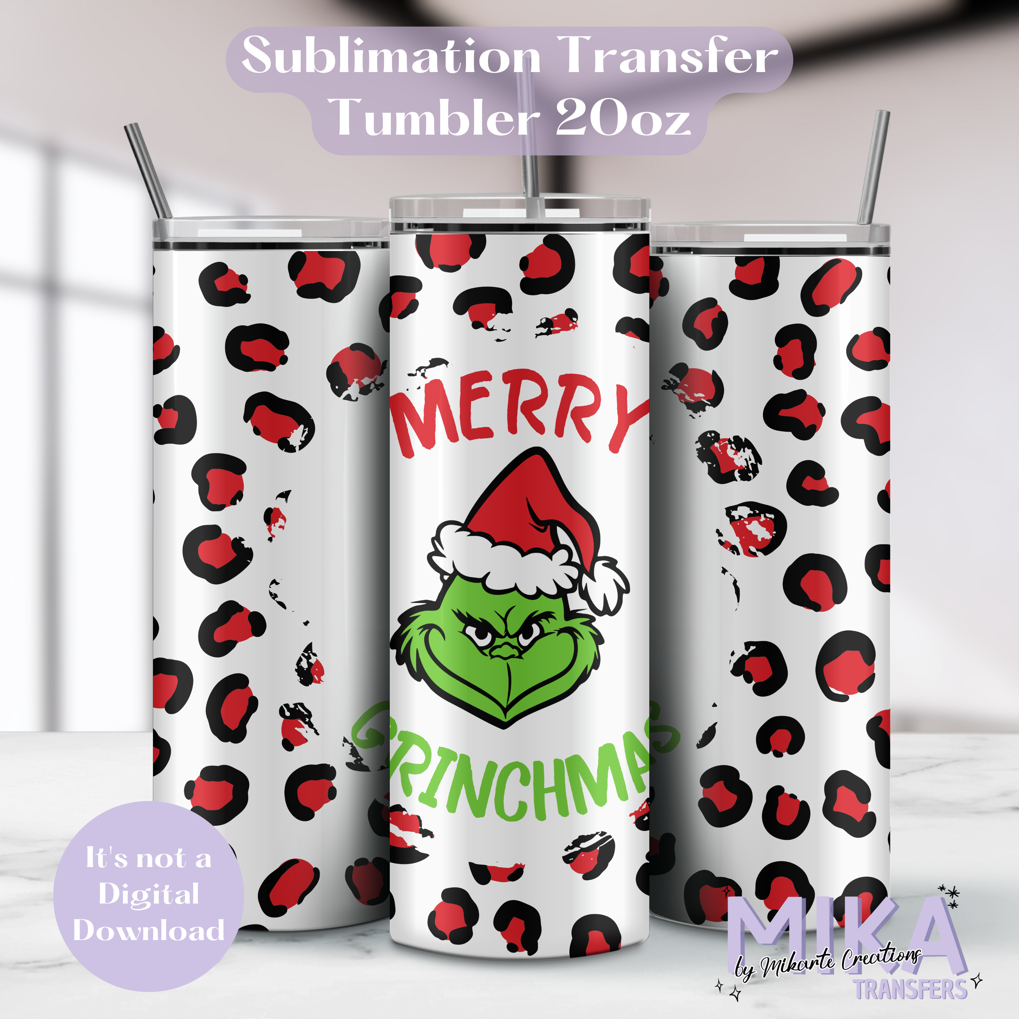 Merry Grin | Tumbler Sublimation Transfer